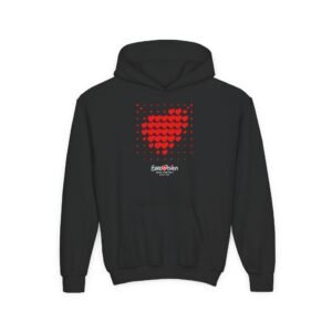 Youth Eurovision Red Heart Heavy Blend Hooded Sweatshirt