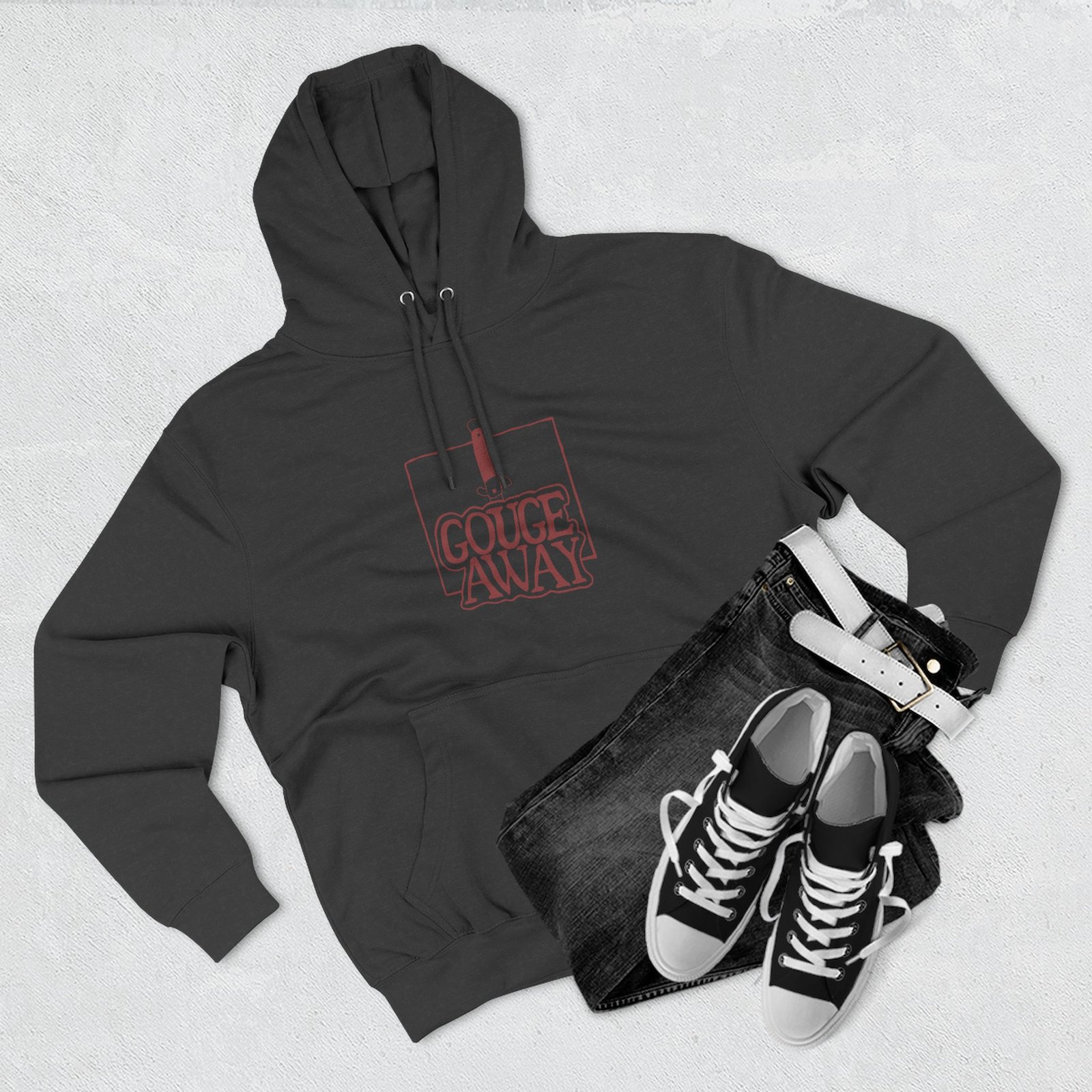 Gouge Away Knife Three-panel Fleece Hoodie