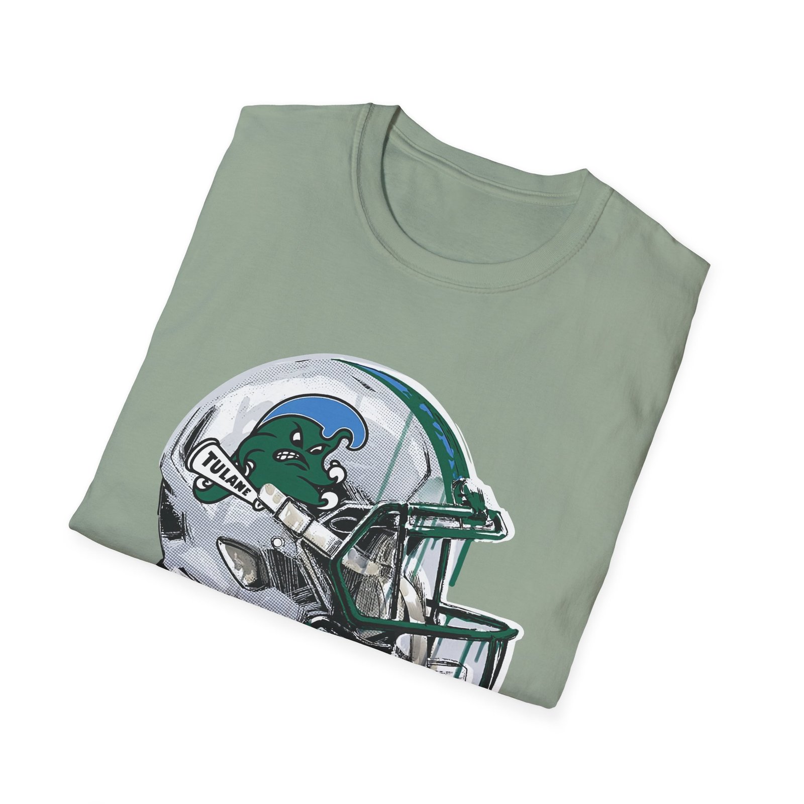 Tulane Football Helmet Unisex Softstyle T-Shirt