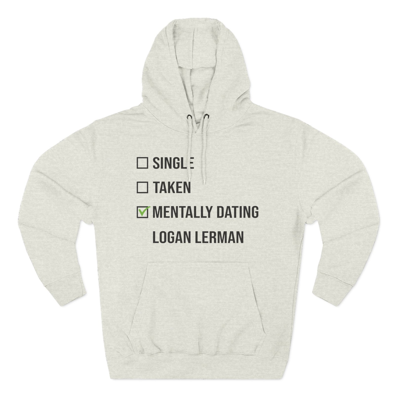 Mentally Dating Logan Lerman Three-Panel Fleece Hoodie