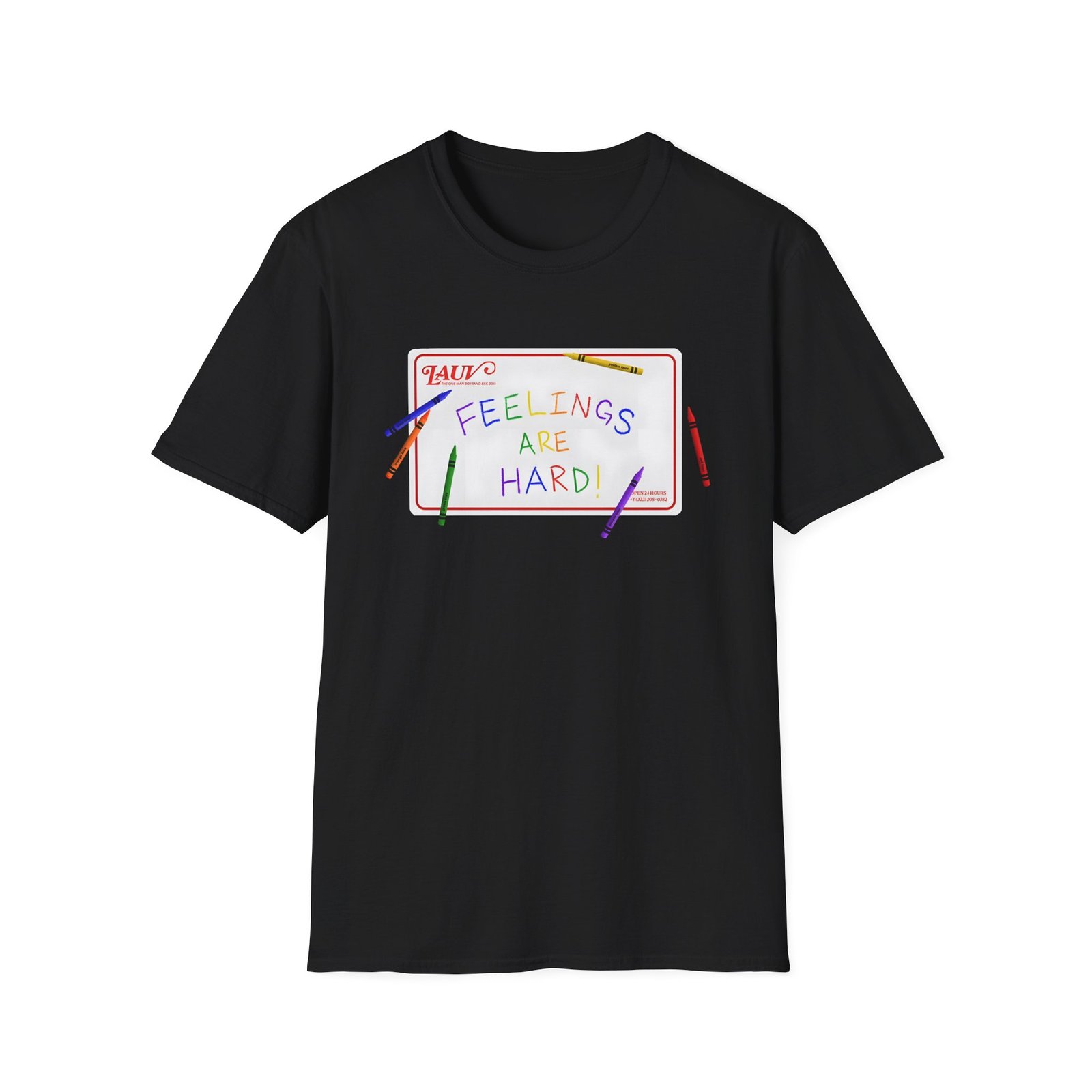 Lauv Feelings Are Hard! Crayon Unisex Softstyle T-Shirt