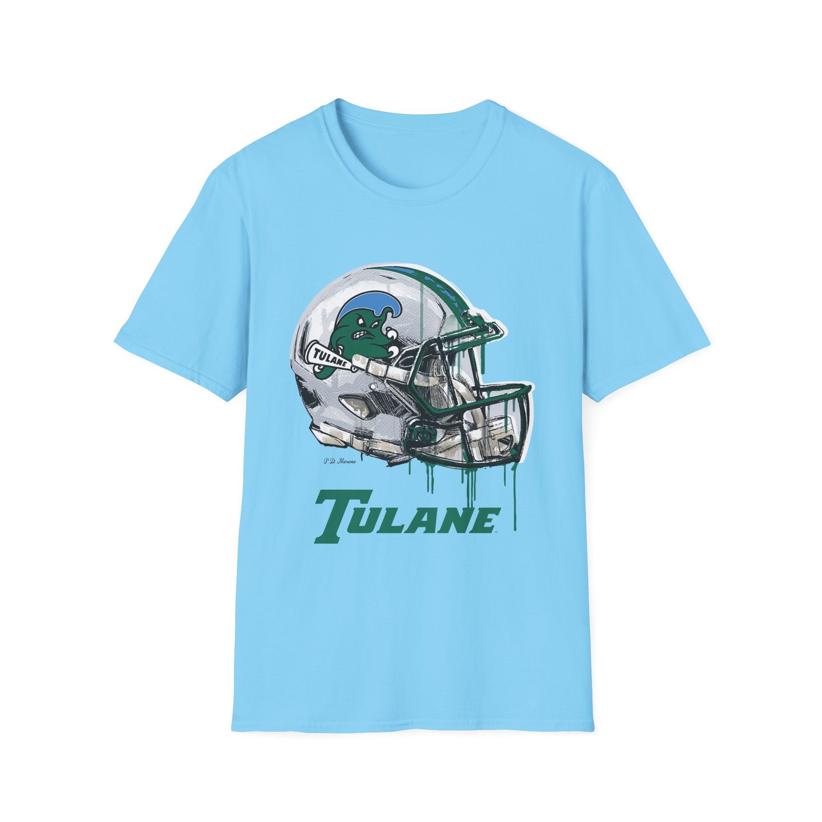 Tulane Football Helmet Unisex Softstyle T-Shirt