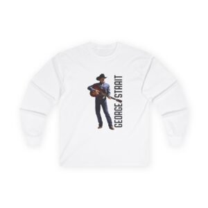 George Strait Heather Denim Silhouette Unisex Ultra Cotton Long Sleeve Tee