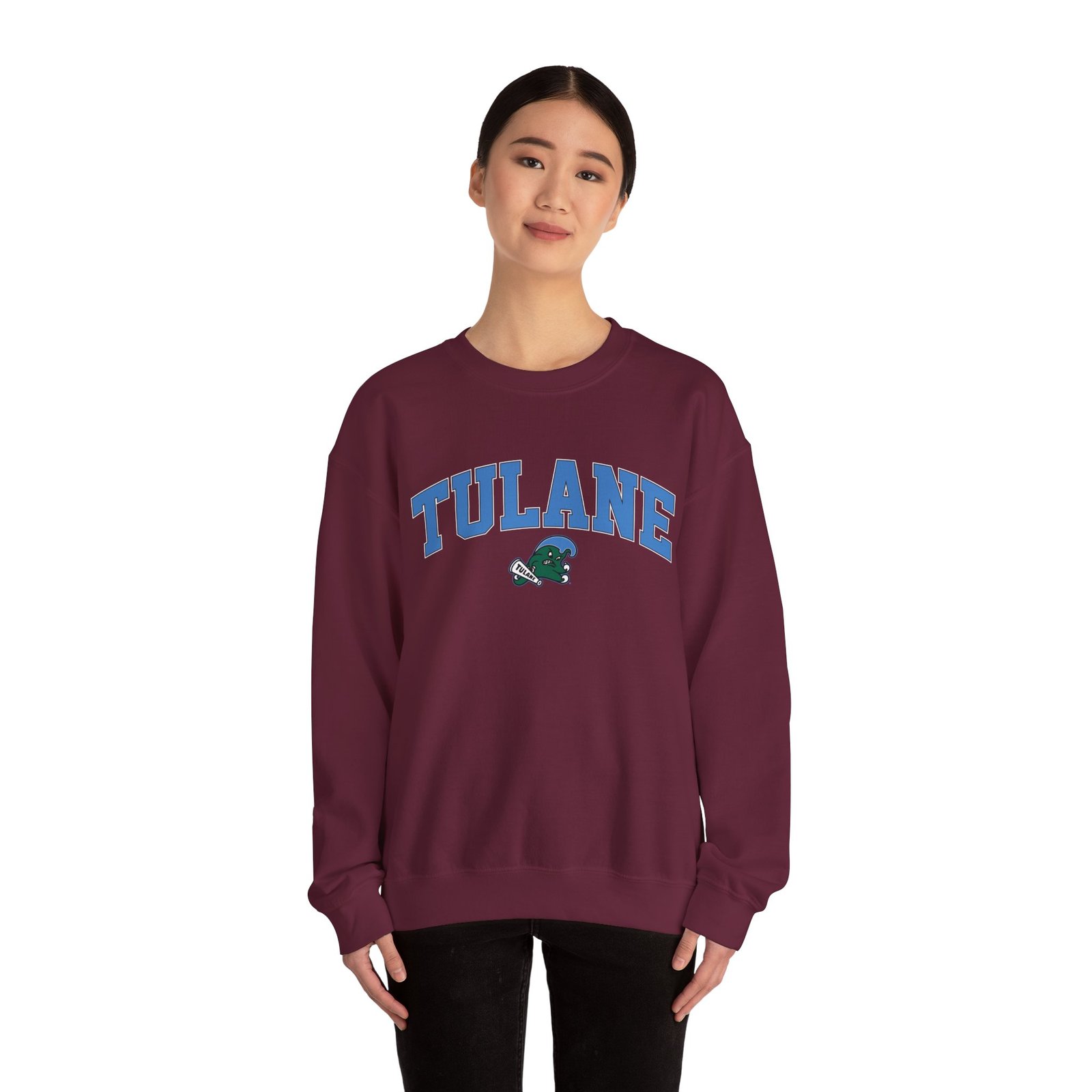 Tulane Arch Over Logo Unisex Heavy Blend™ Crewneck Sweatshirt