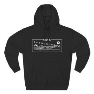 Onyx Lunar Phase Three-Panel Fleece Hoodie