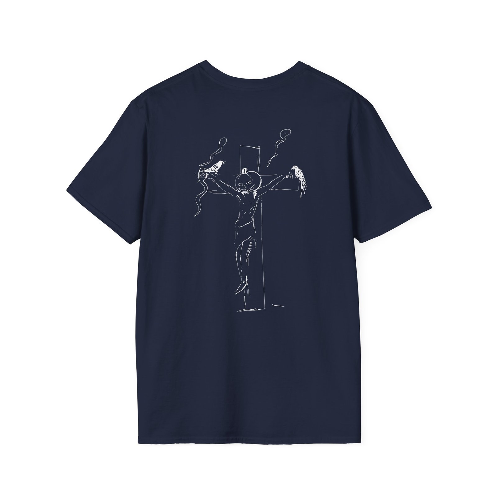 Kurt Cobain Pumpkin Head Crucifix Unisex Softstyle T-Shirt