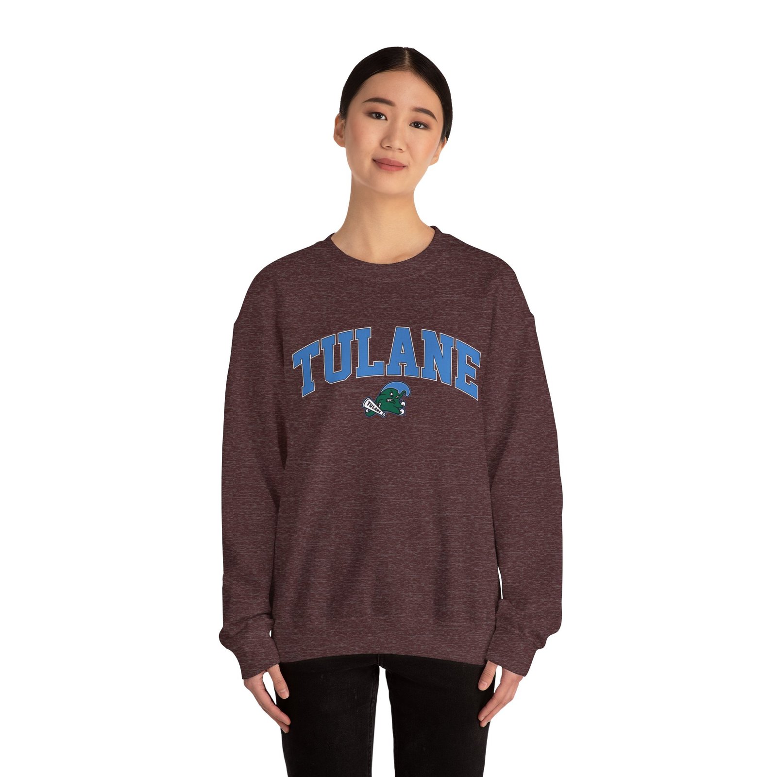 Tulane Arch Over Logo Unisex Heavy Blend™ Crewneck Sweatshirt