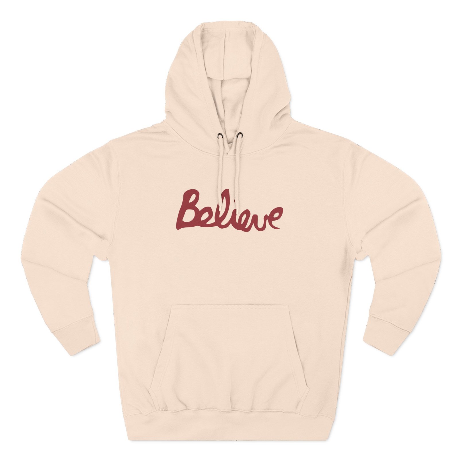 Valencia Believe Cursive Three-panel Fleece Hoodie