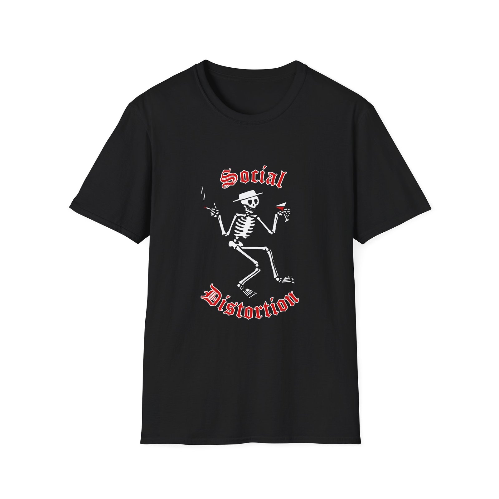 Distortion Skeleton Logo Unisex Softstyle T-Shirt