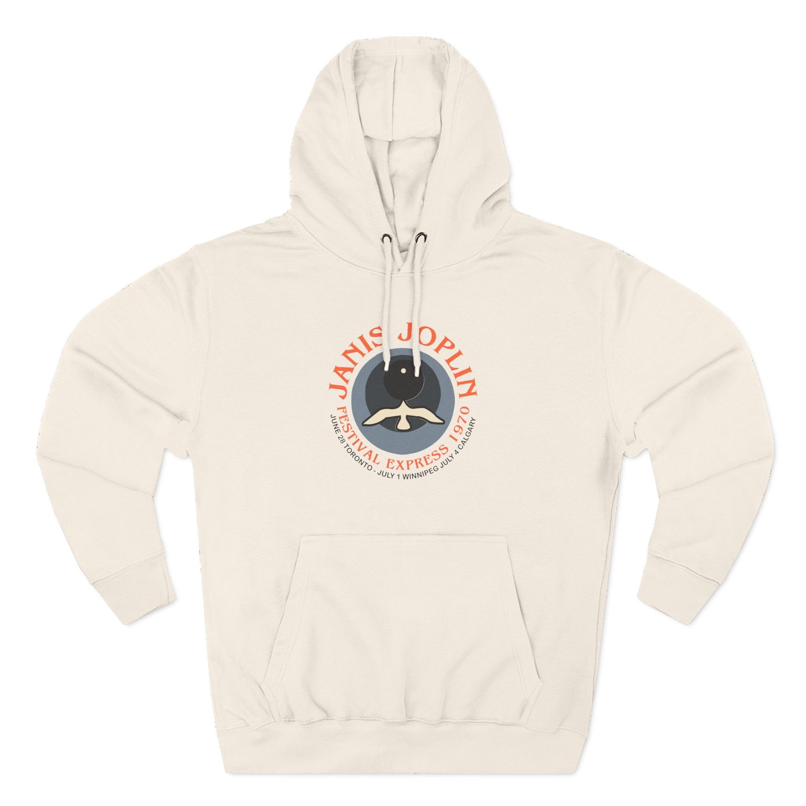 Janis Joplin Festival Express 1970 Three-Panel Fleece Hoodie