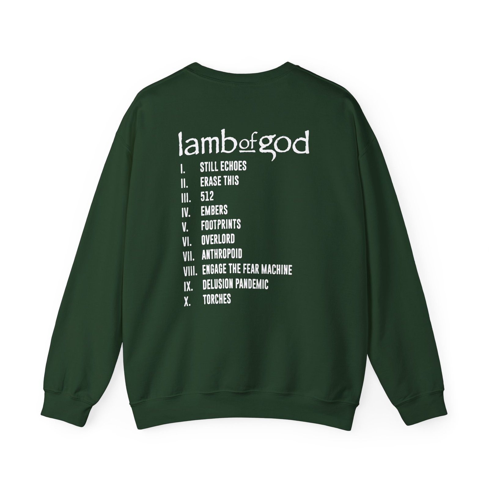 Lamb of God Ram Sturm Und Drang Tracklist Unisex Heavy Blend™ Crewneck Sweatshirt