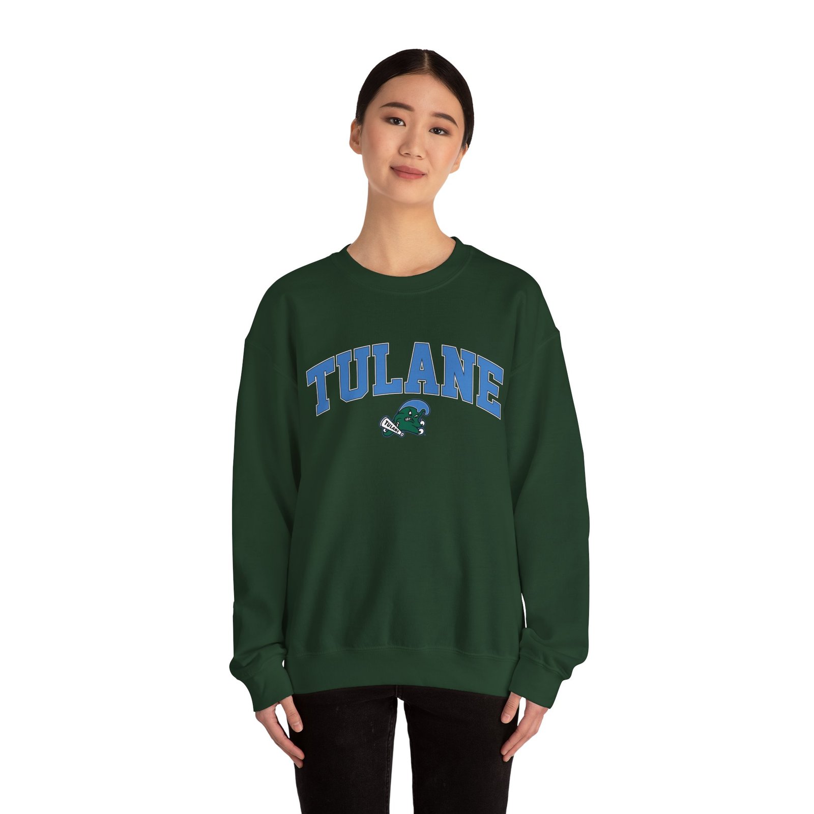 Tulane Arch Over Logo Unisex Heavy Blend™ Crewneck Sweatshirt
