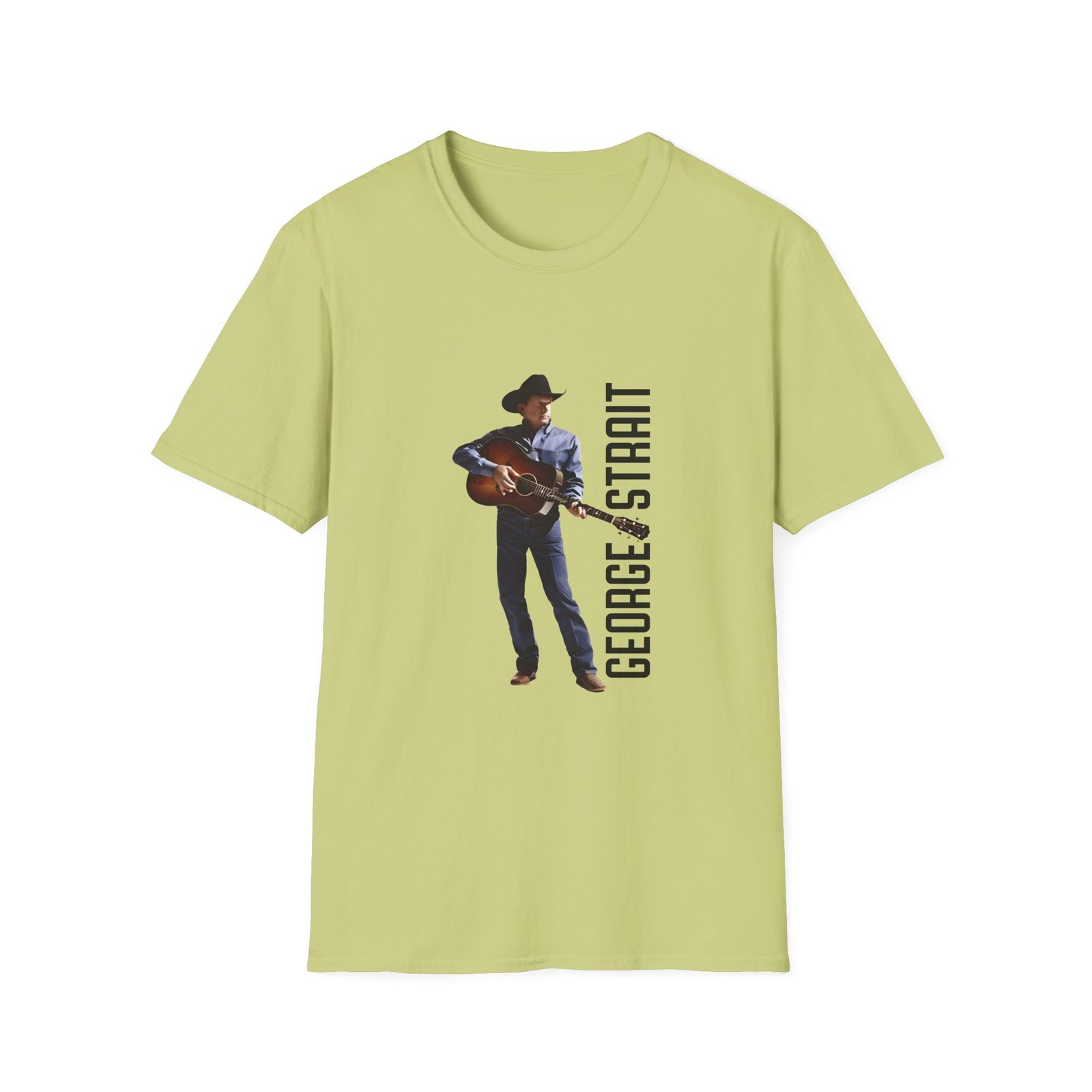 George Strait Heather Denim Silhouette Unisex Softstyle T-Shirt