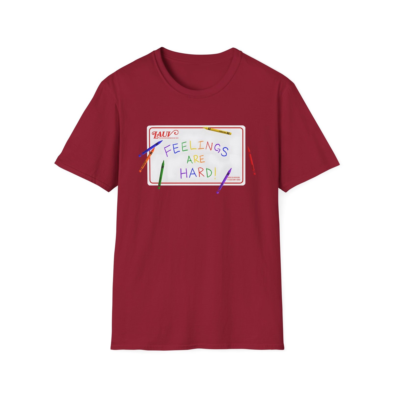 Lauv Feelings Are Hard! Crayon Unisex Softstyle T-Shirt