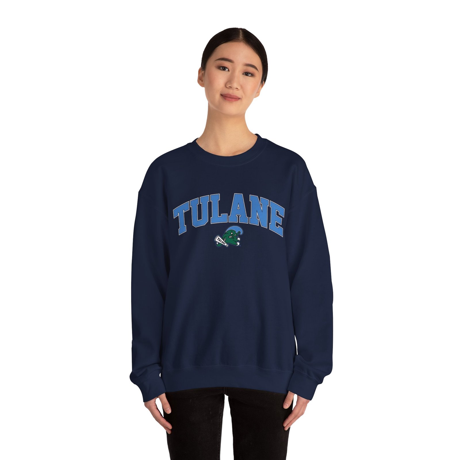Tulane Arch Over Logo Unisex Heavy Blend™ Crewneck Sweatshirt