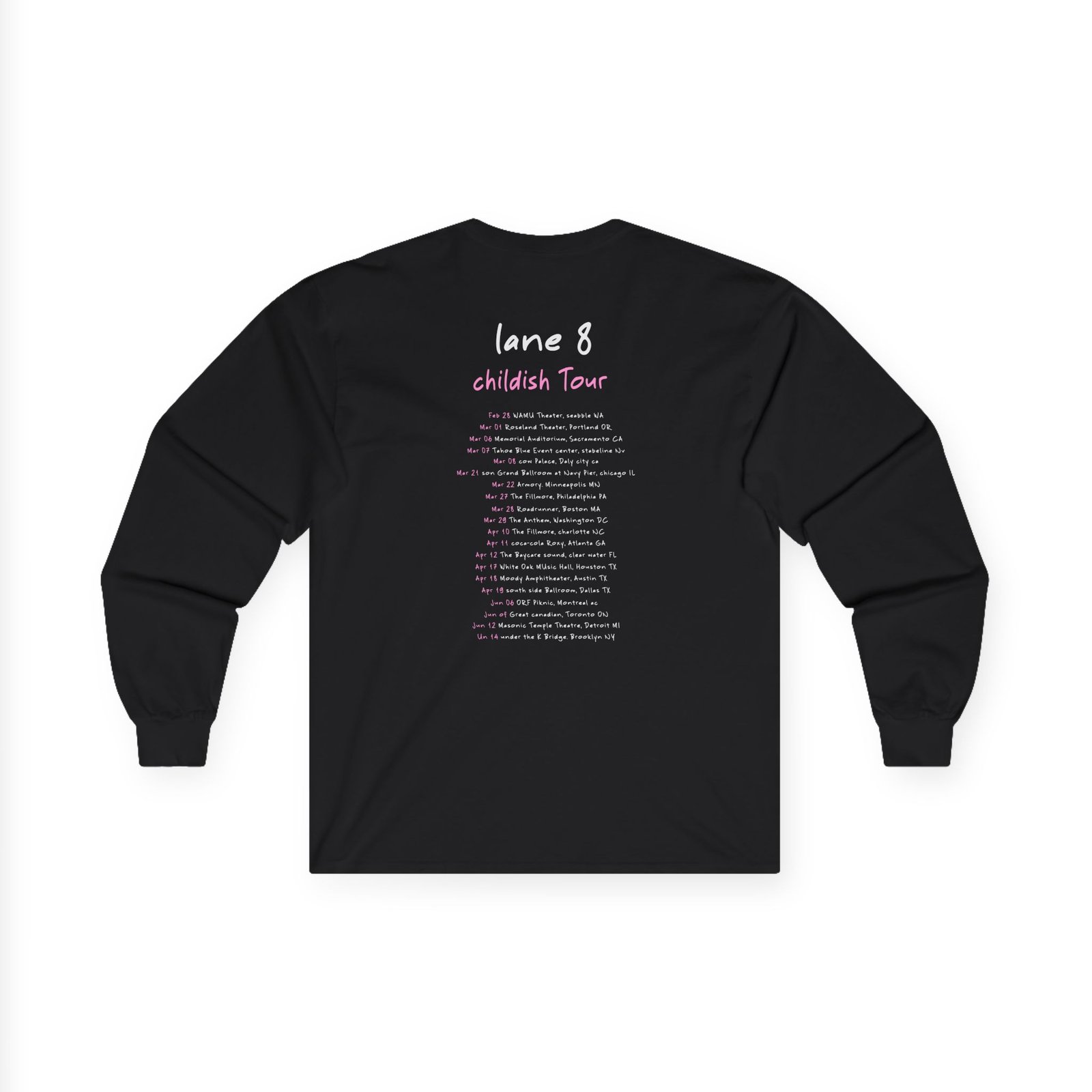 Lane 8 Childish Tour Unisex Ultra Cotton Long Sleeve Tee