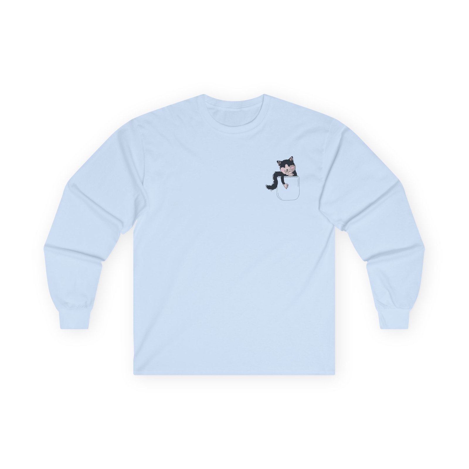 Seapeekay Pocket Cat Unisex Ultra Cotton Long Sleeve Tee