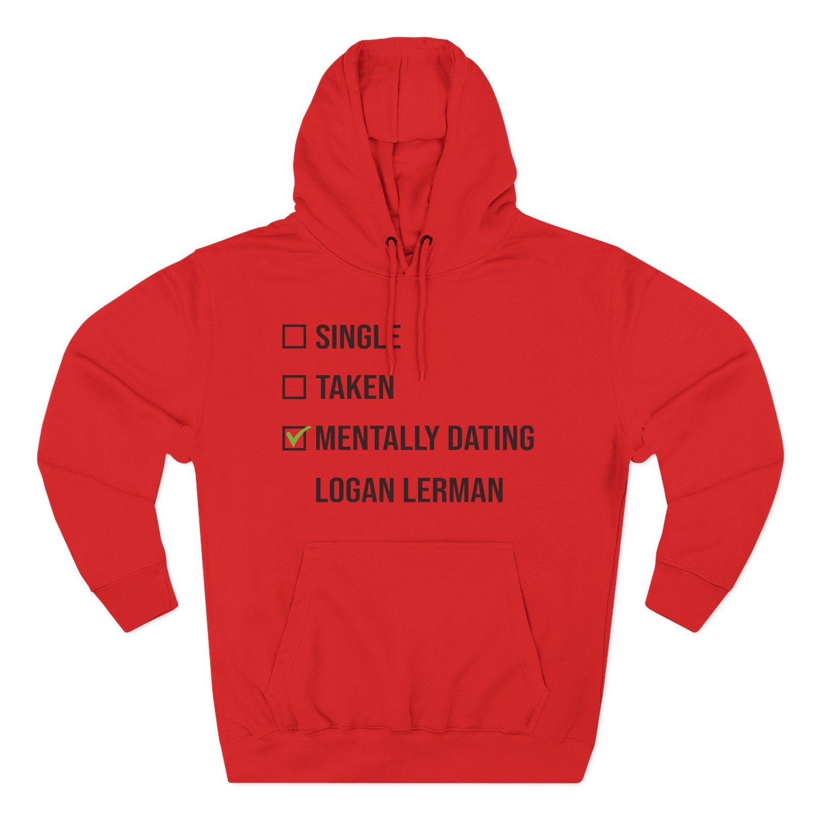 Mentally Dating Logan Lerman Three-Panel Fleece Hoodie