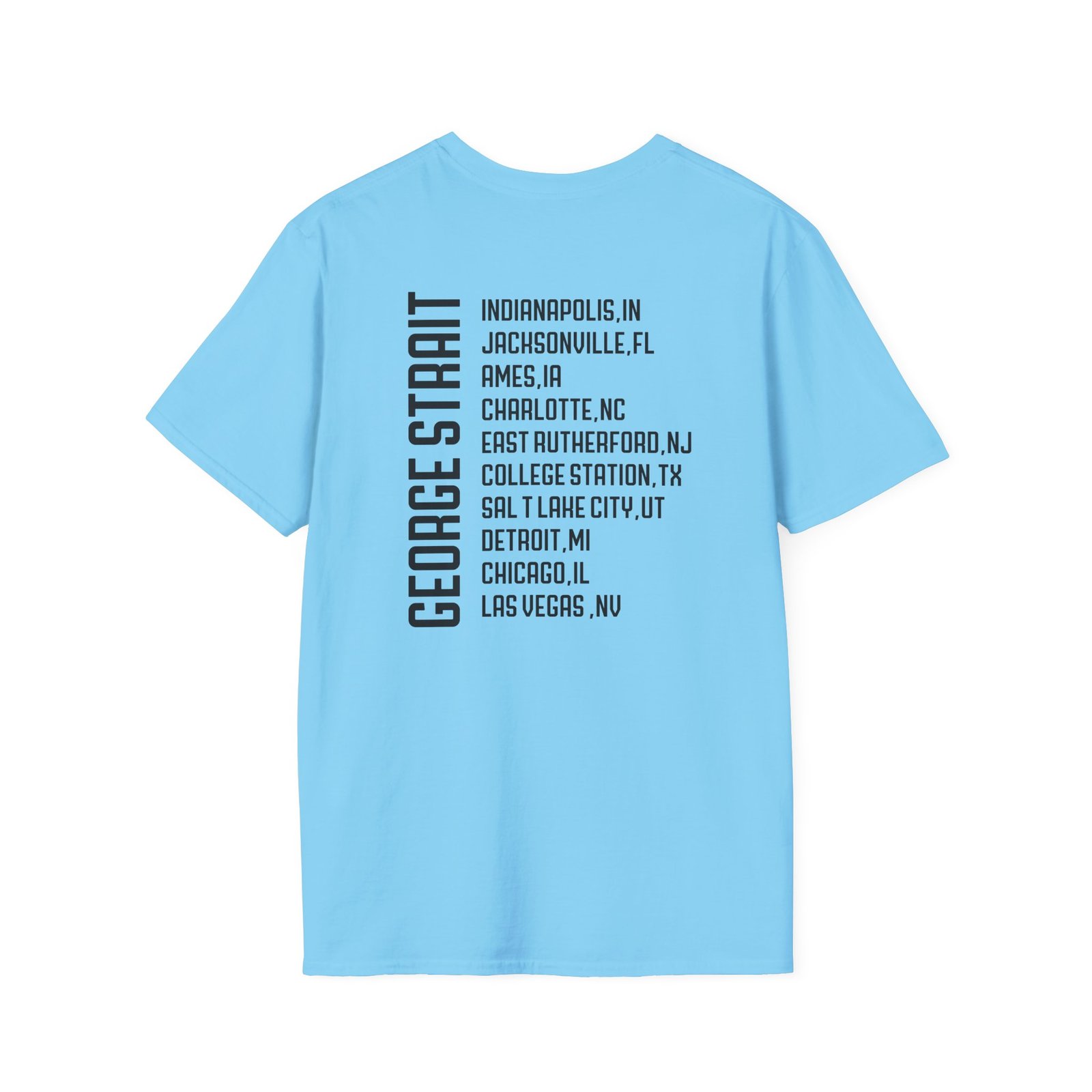 George Strait Heather Denim Silhouette Unisex Softstyle T-Shirt