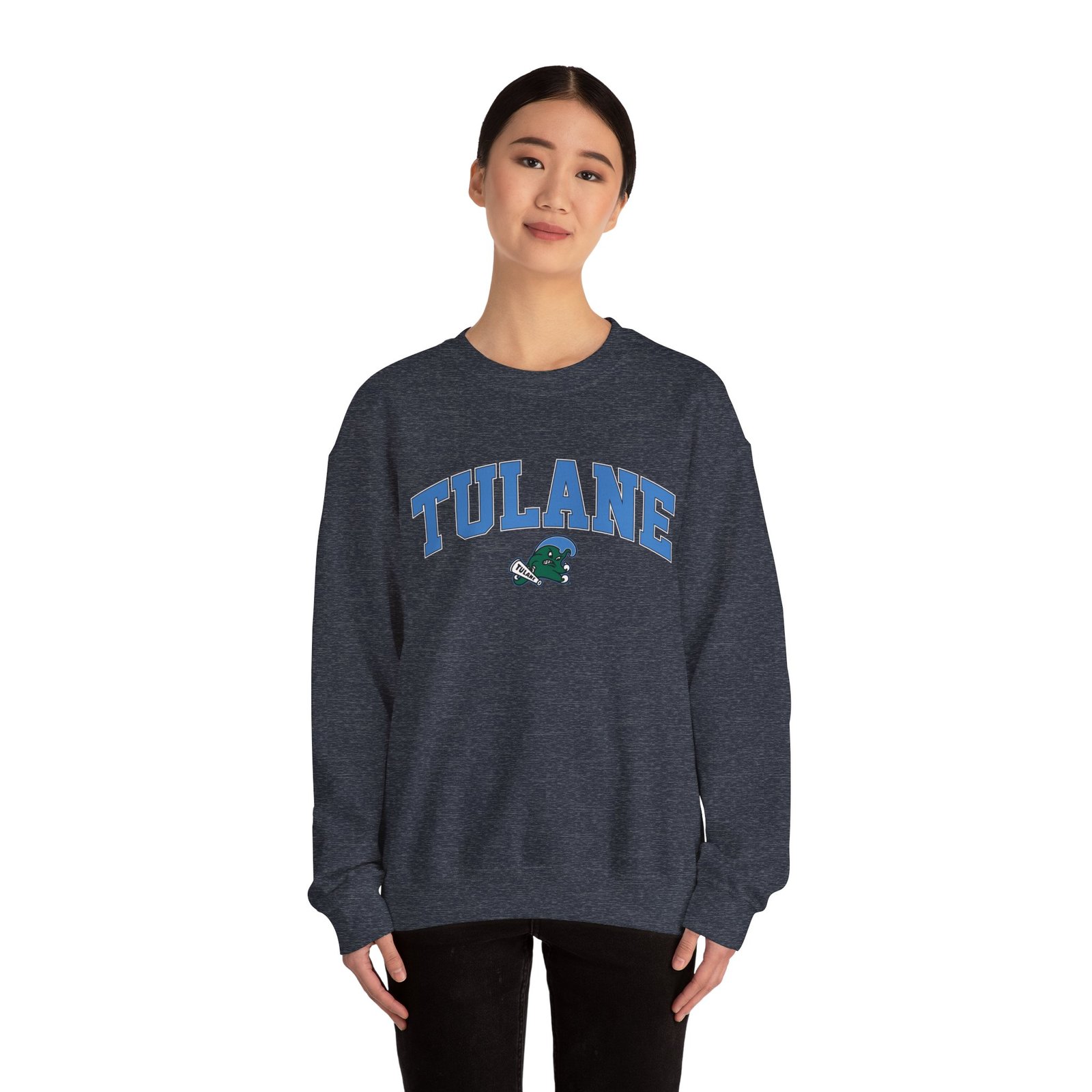 Tulane Arch Over Logo Unisex Heavy Blend™ Crewneck Sweatshirt