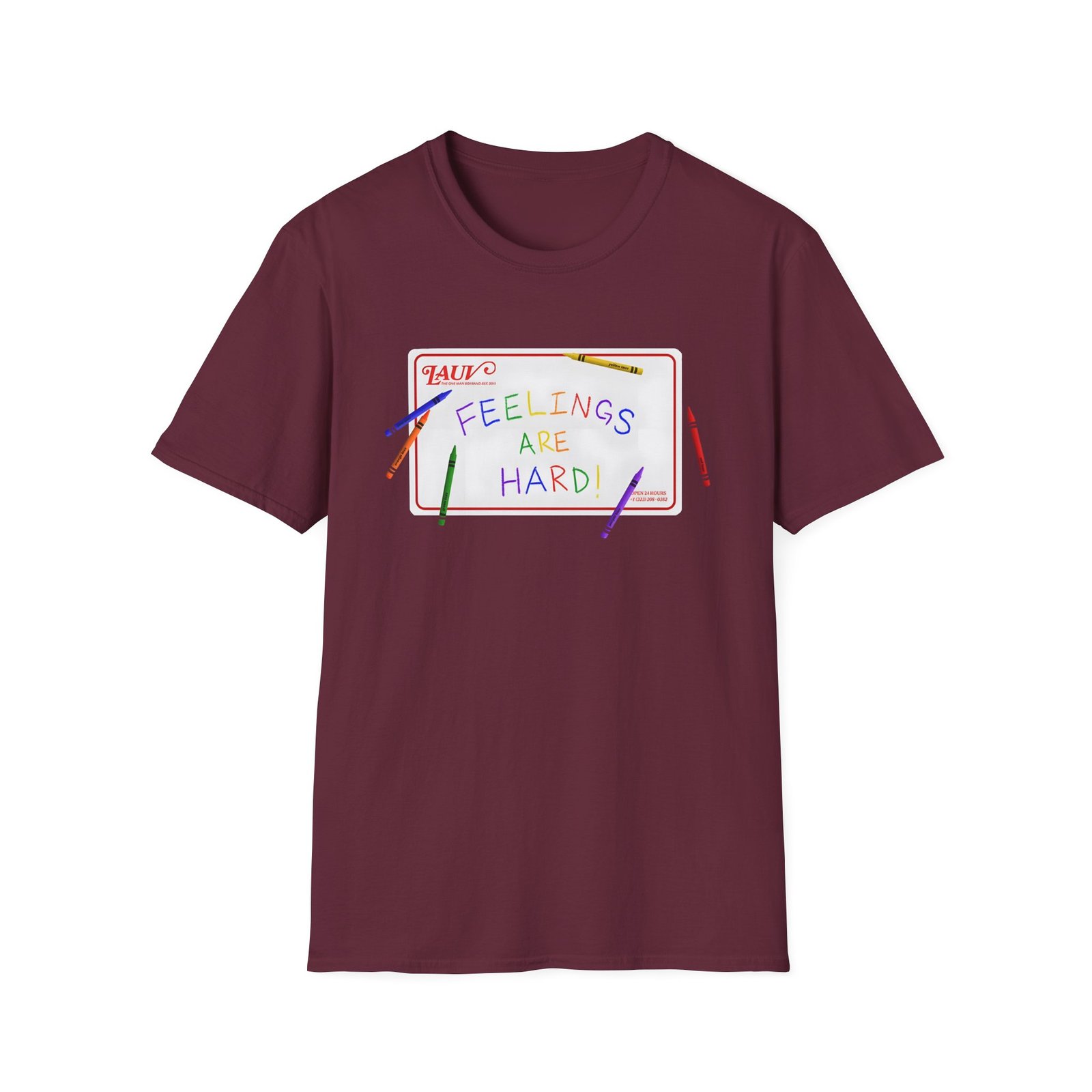 Lauv Feelings Are Hard! Crayon Unisex Softstyle T-Shirt