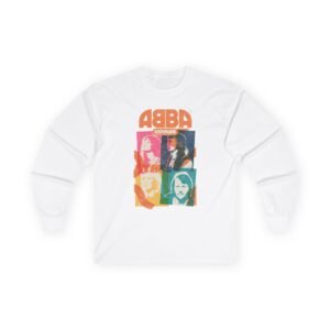 Abba Voyage Bright Risograph 70's Natural Unisex Ultra Cotton Long Sleeve Tee