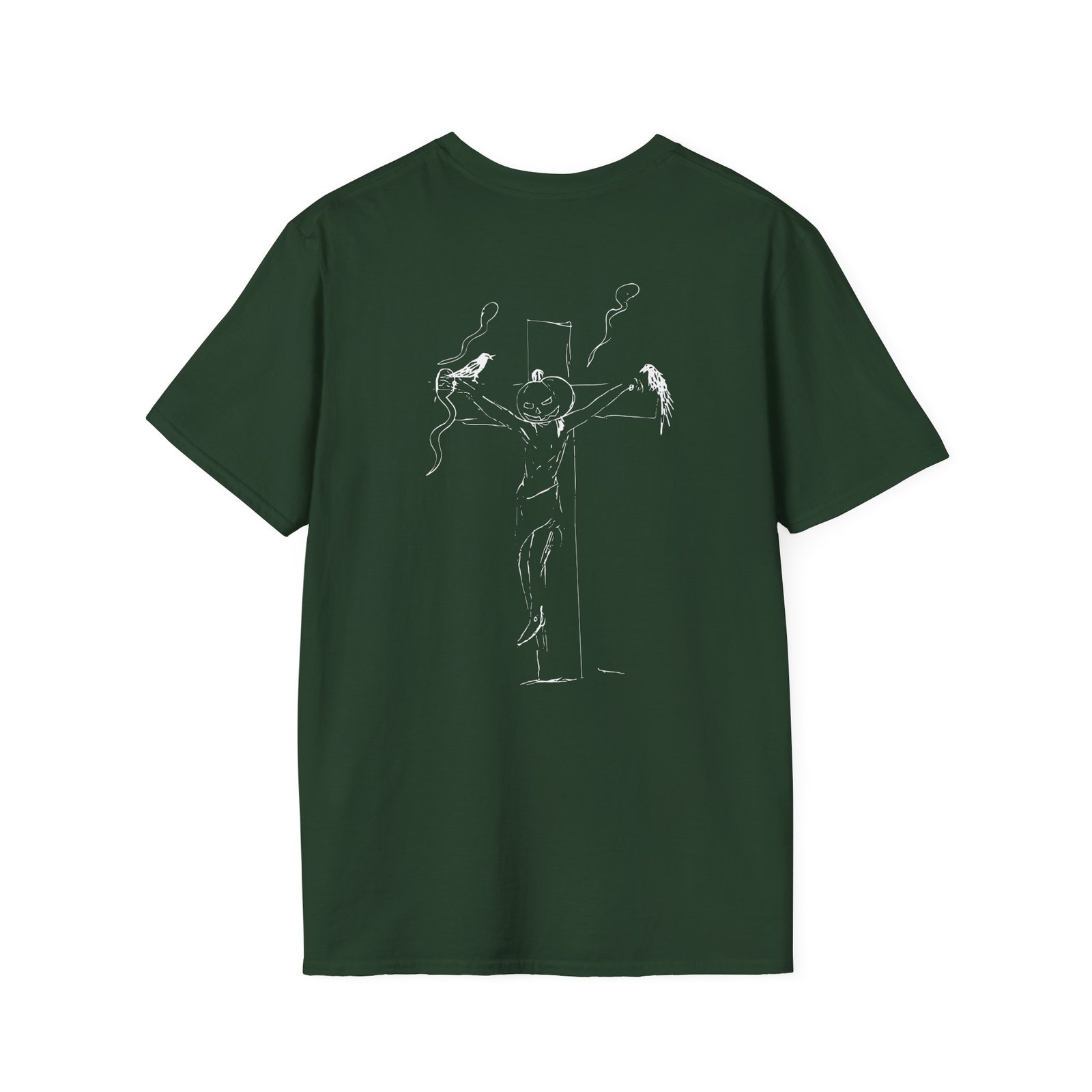 Kurt Cobain Pumpkin Head Crucifix Unisex Softstyle T-Shirt