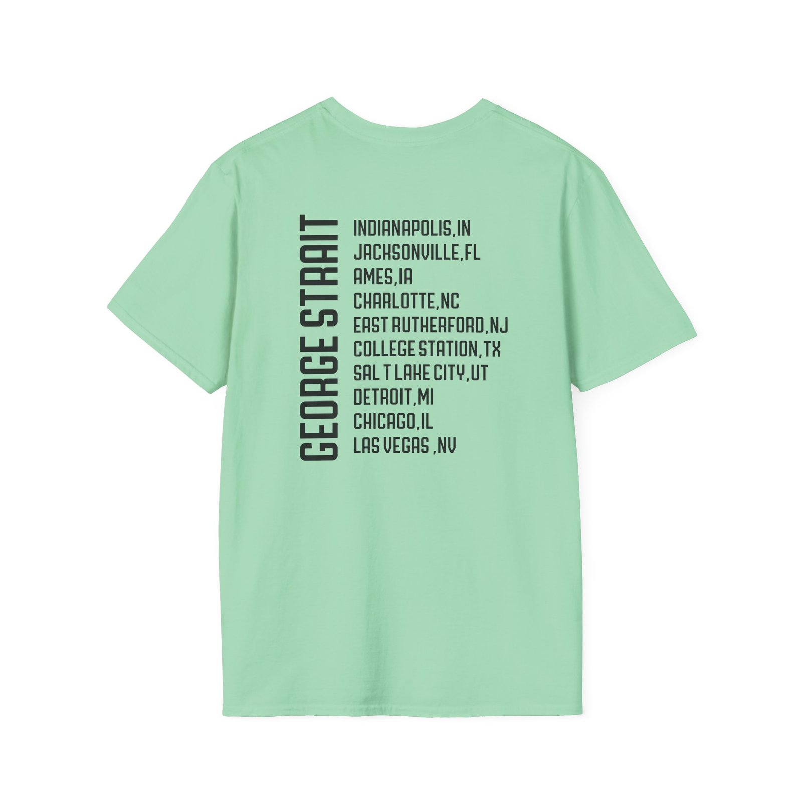 George Strait Heather Denim Silhouette Unisex Softstyle T-Shirt