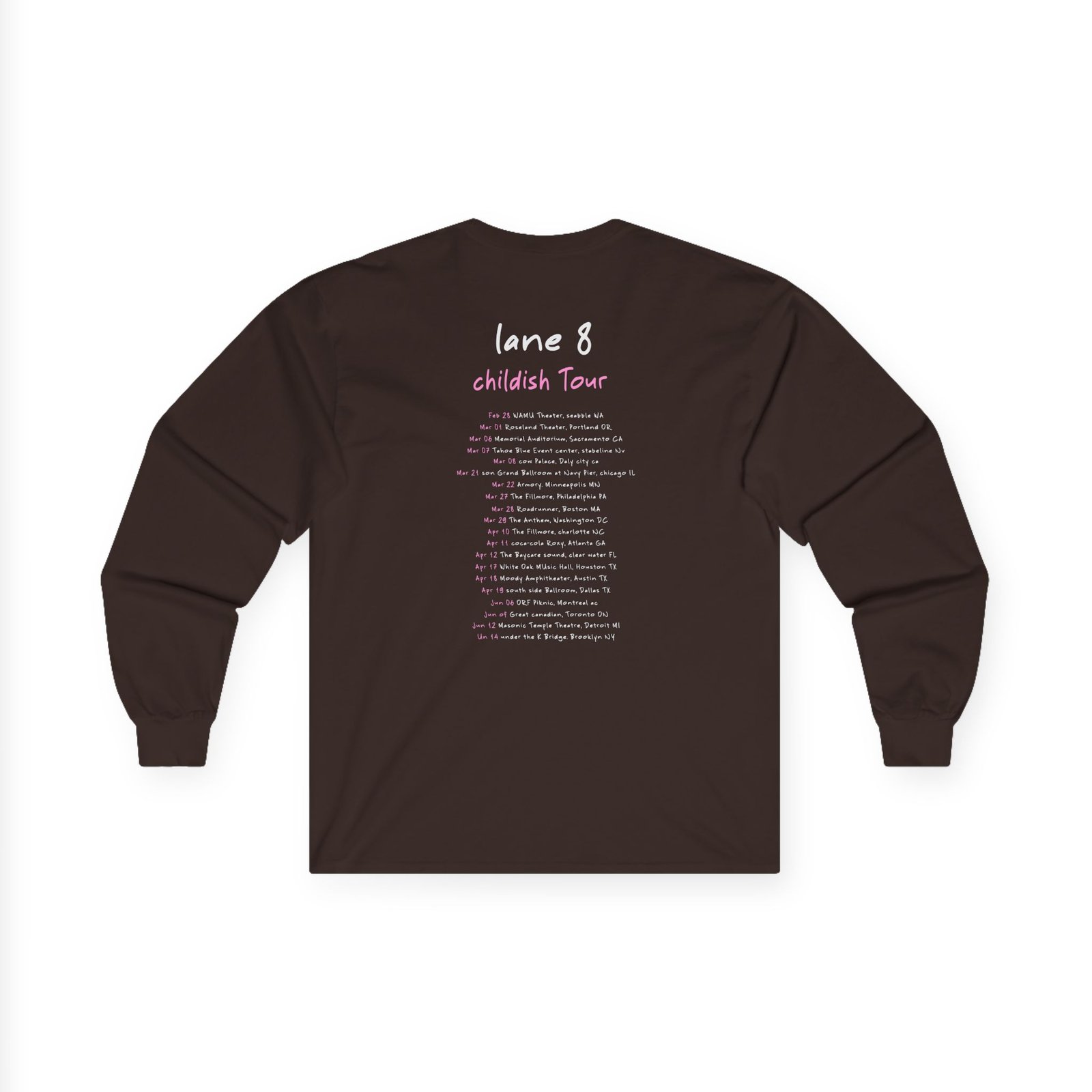 Lane 8 Childish Tour Unisex Ultra Cotton Long Sleeve Tee