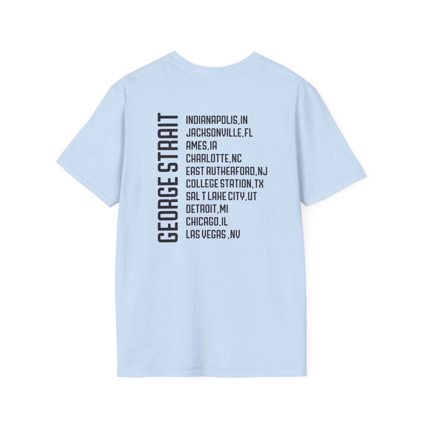 George Strait Heather Denim Silhouette Unisex Softstyle T-Shirt