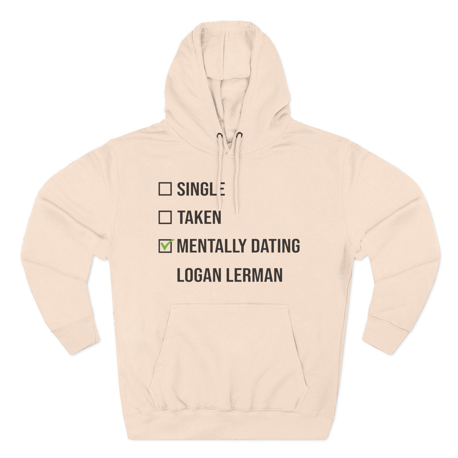 Mentally Dating Logan Lerman Three-Panel Fleece Hoodie