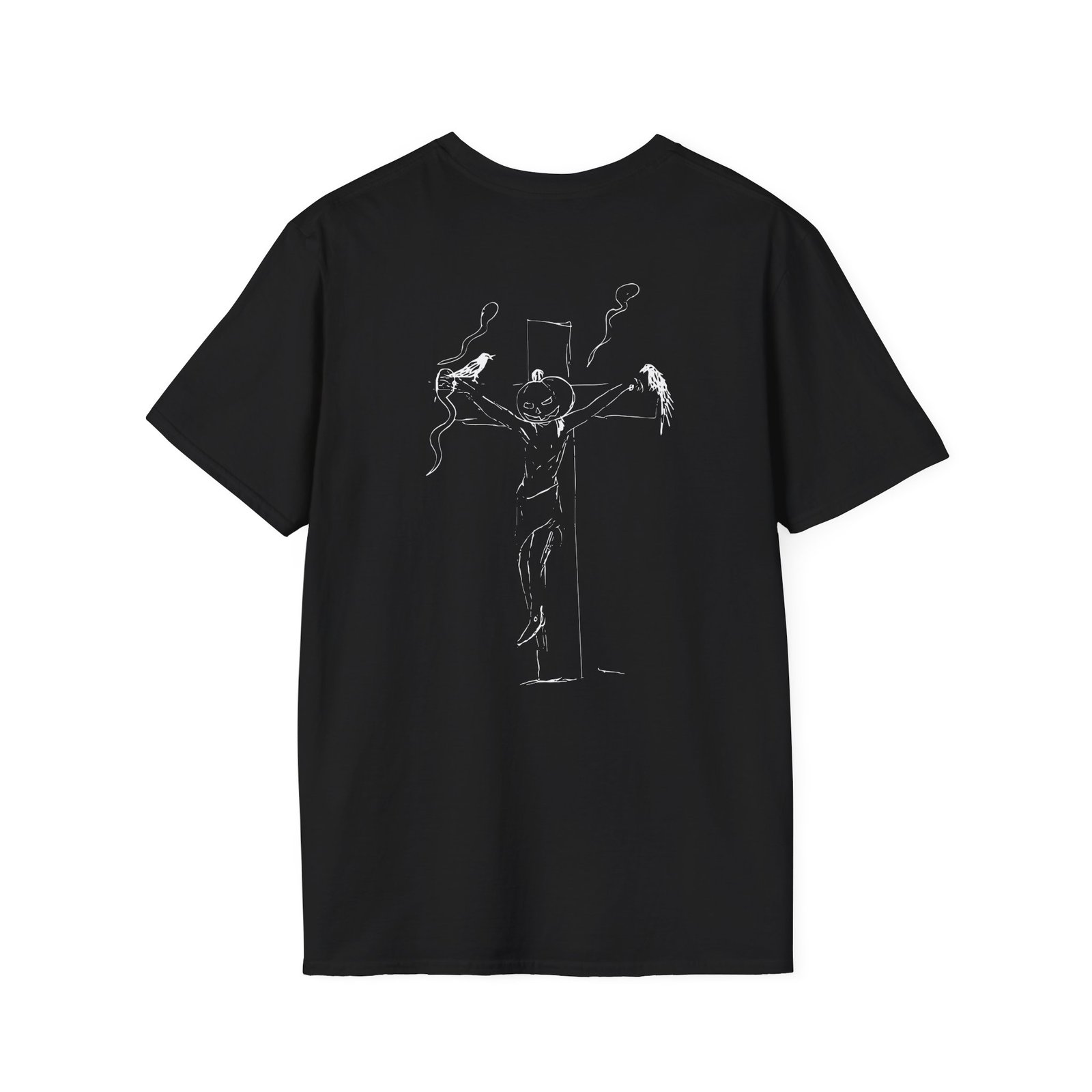 Kurt Cobain Pumpkin Head Crucifix Unisex Softstyle T-Shirt