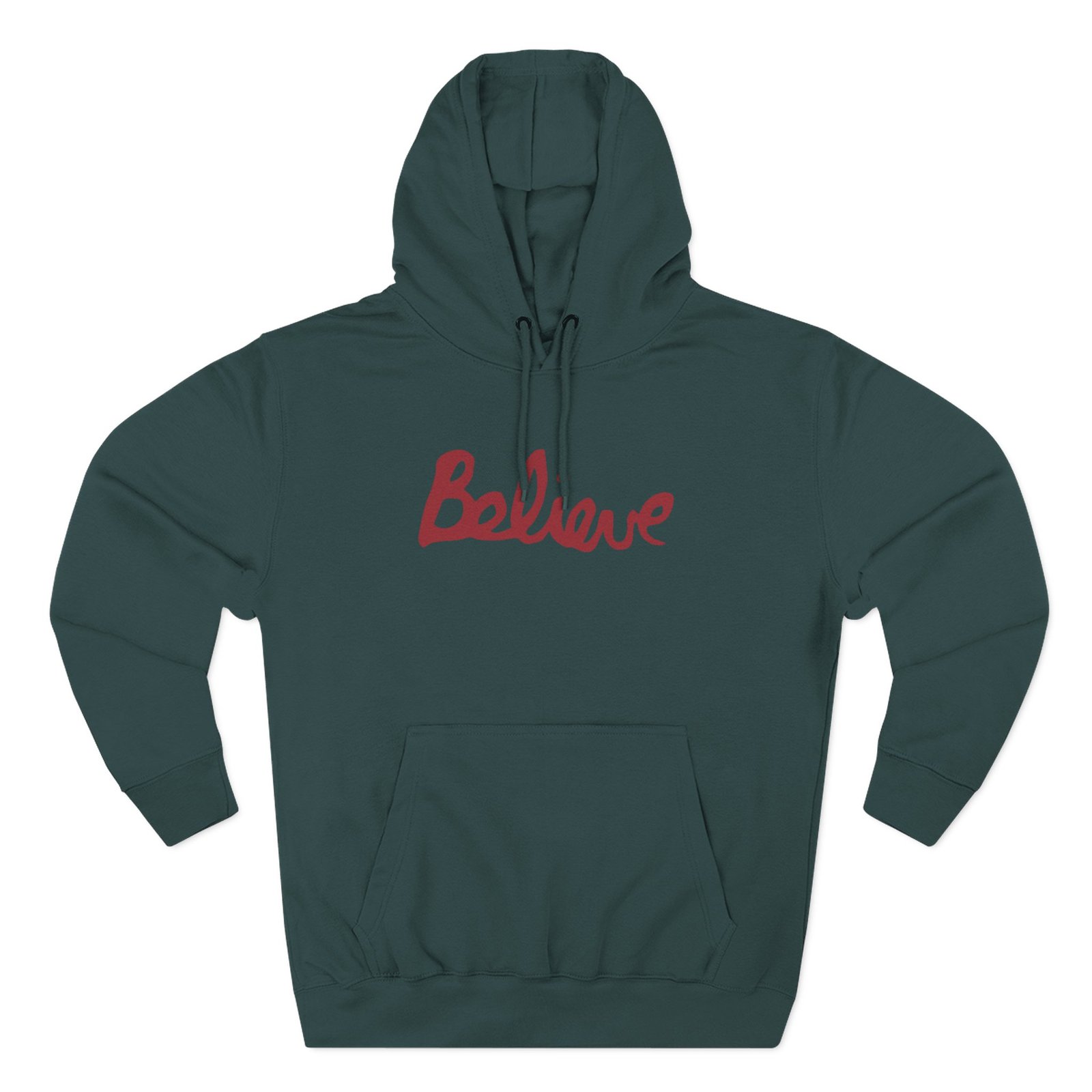 Valencia Believe Cursive Three-panel Fleece Hoodie