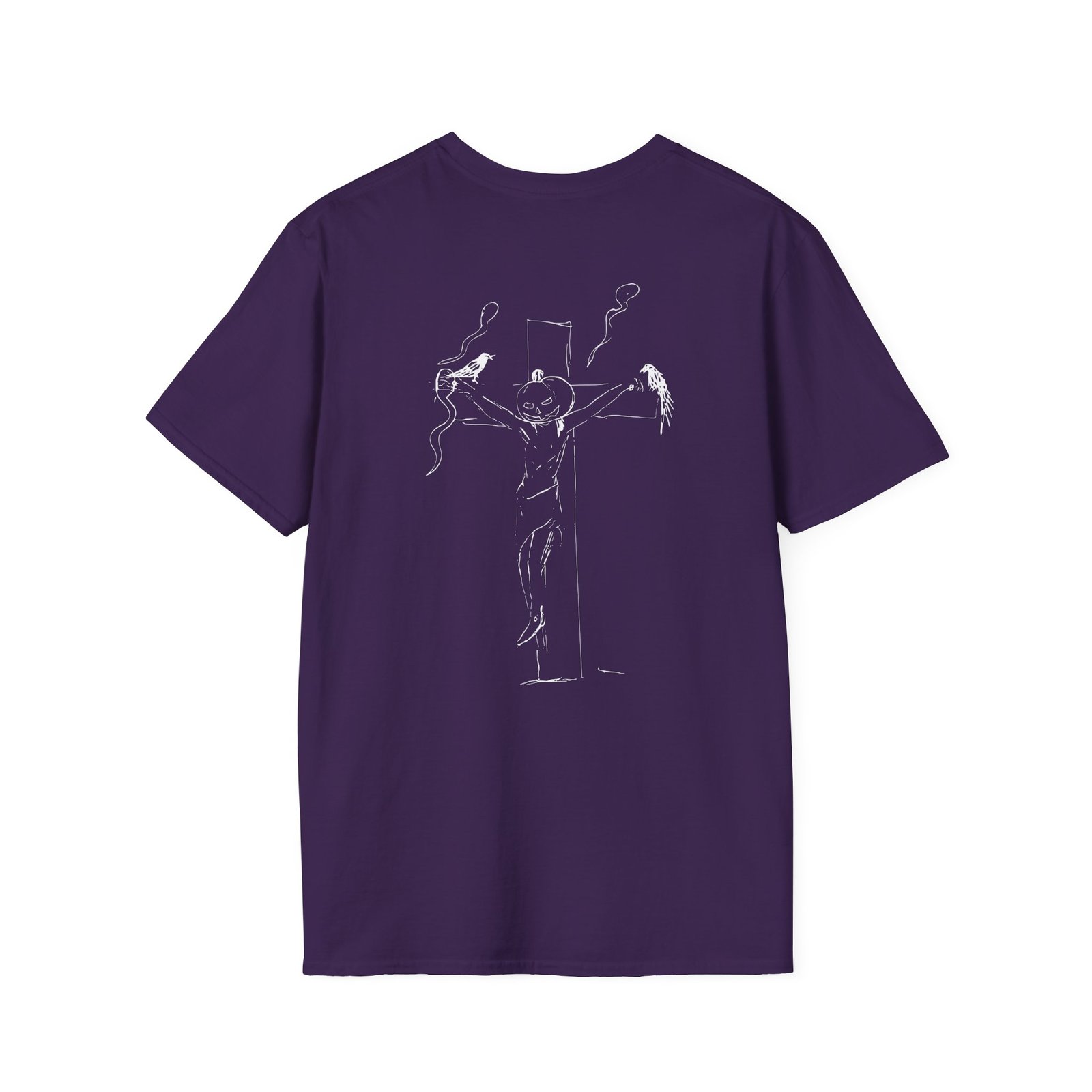 Kurt Cobain Pumpkin Head Crucifix Unisex Softstyle T-Shirt