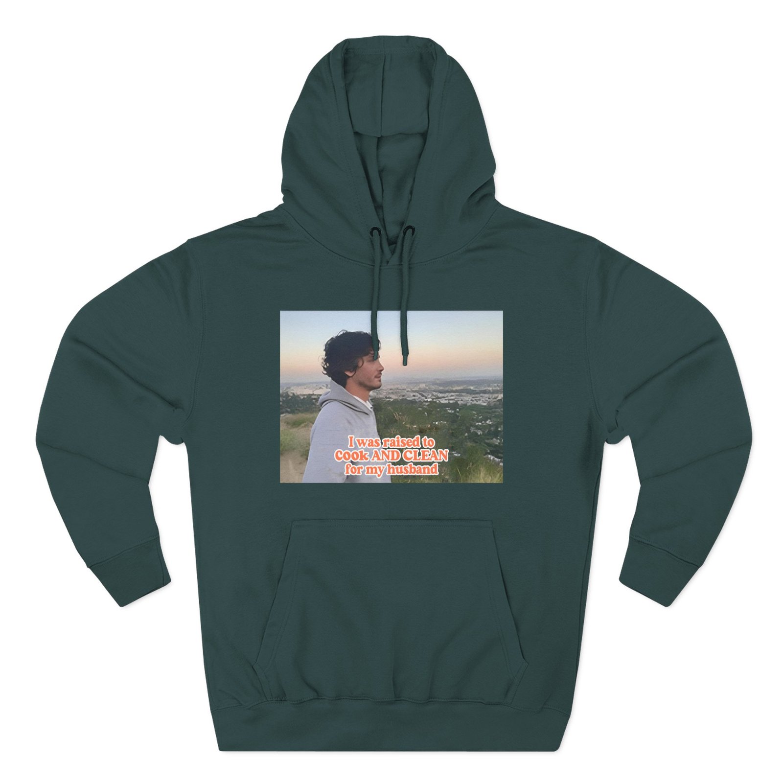 Logan Lerman I Was Raised to Cook and Clean for My Husband Three-Panel Fleece Hoodie