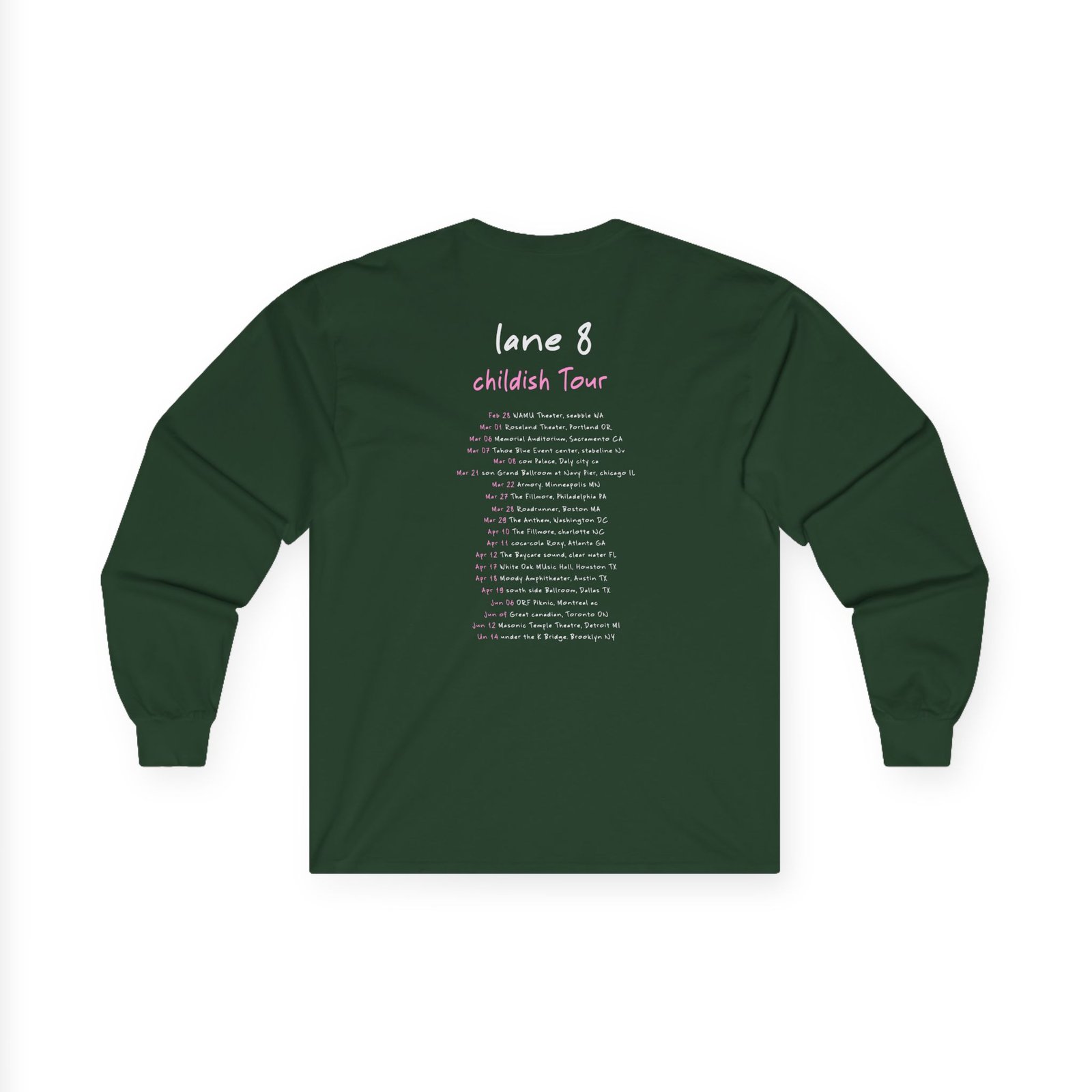 Lane 8 Childish Tour Unisex Ultra Cotton Long Sleeve Tee