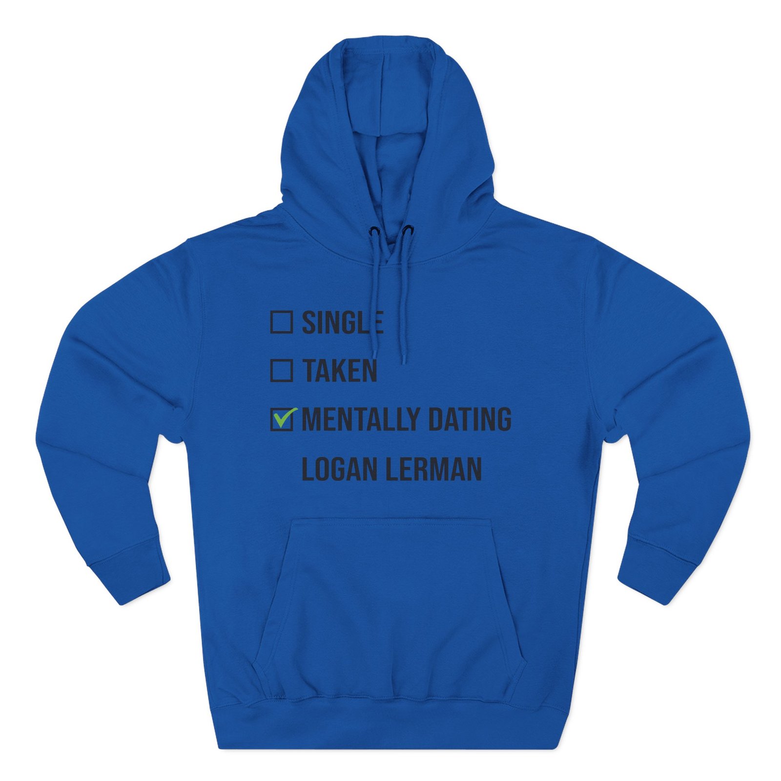 Mentally Dating Logan Lerman Three-Panel Fleece Hoodie