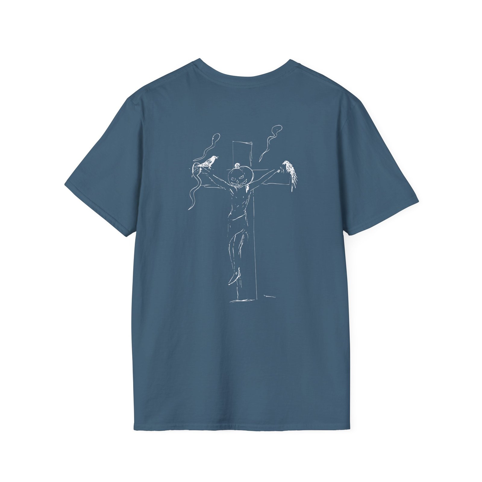 Kurt Cobain Pumpkin Head Crucifix Unisex Softstyle T-Shirt