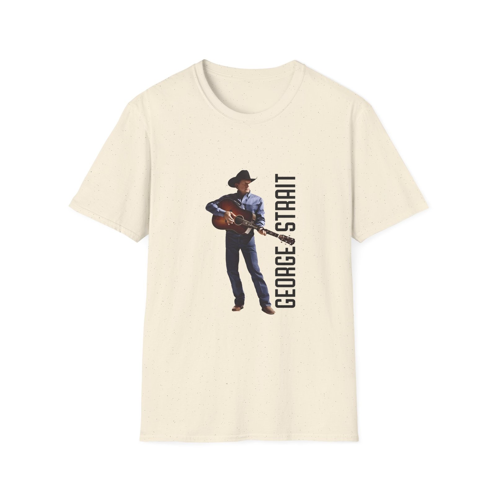 George Strait Heather Denim Silhouette Unisex Softstyle T-Shirt