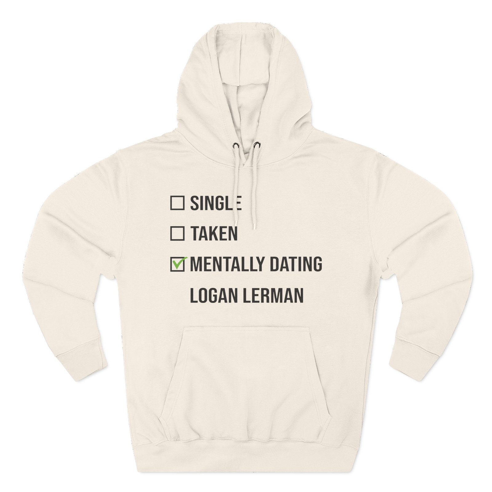 Mentally Dating Logan Lerman Three-Panel Fleece Hoodie