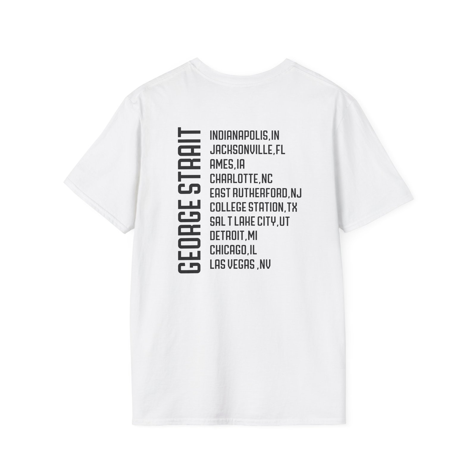 George Strait Heather Denim Silhouette Unisex Softstyle T-Shirt