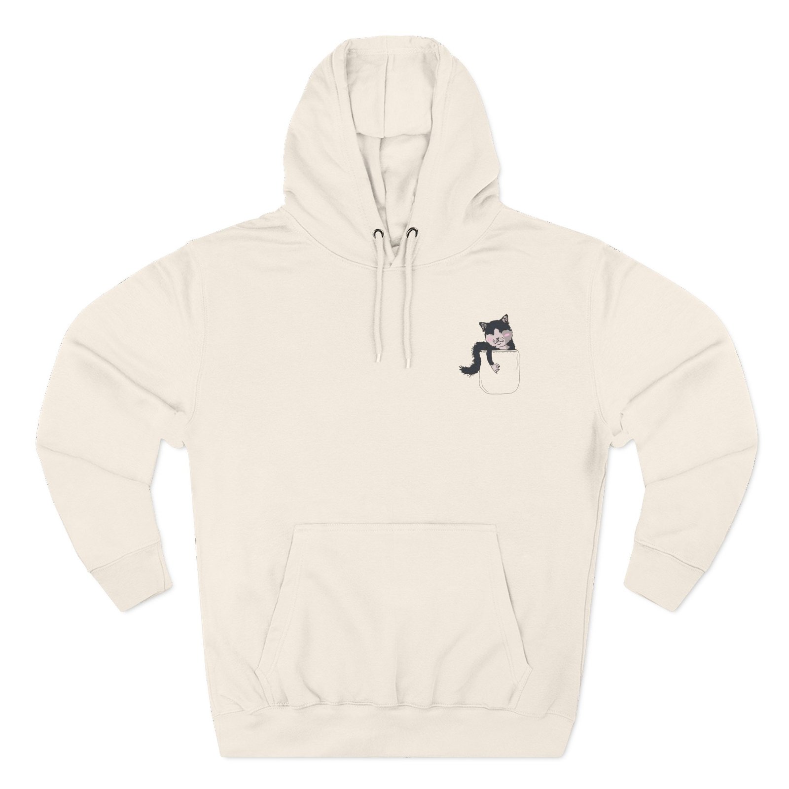 Seapeekay Pocket Cat Three-Panel Fleece Hoodie
