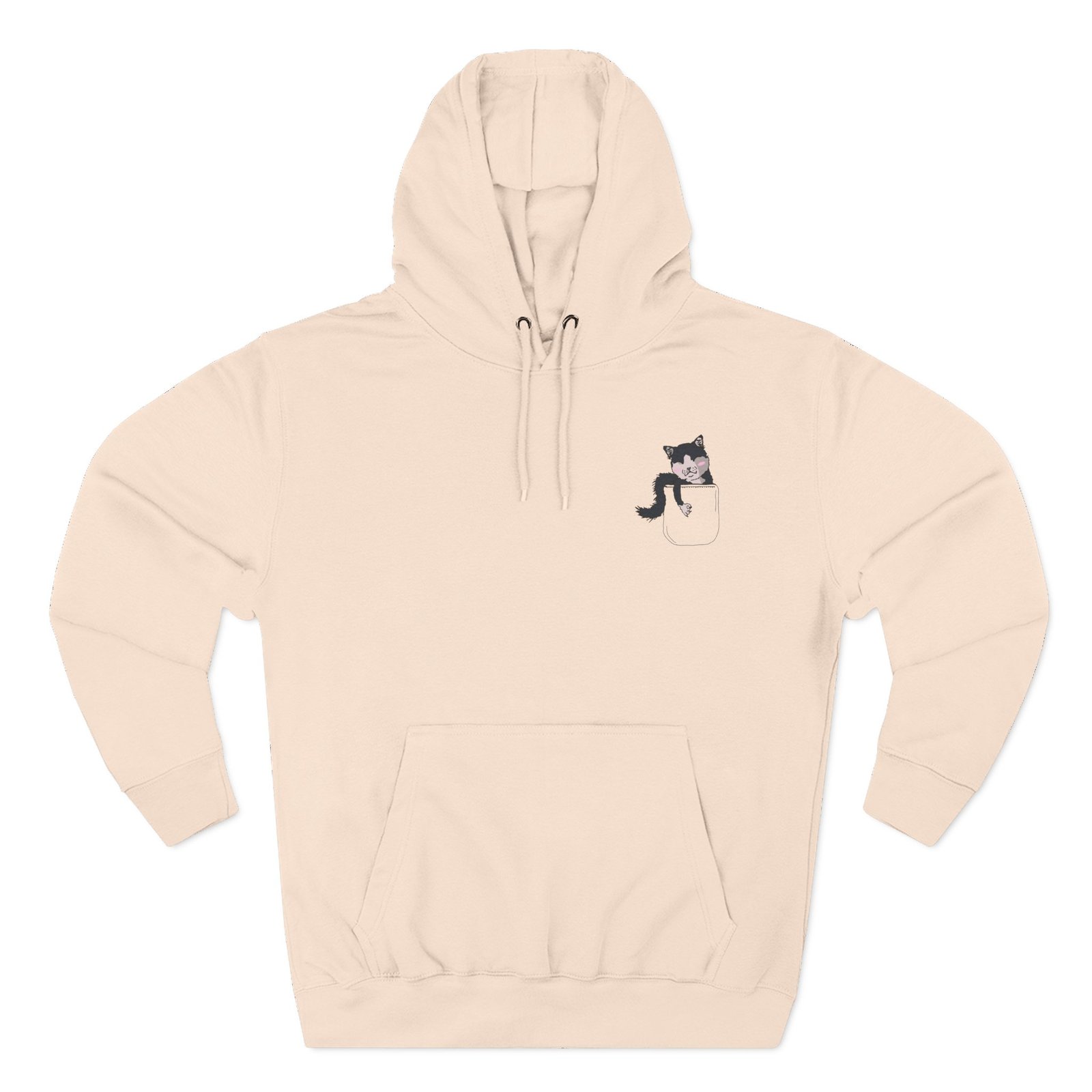 Seapeekay Pocket Cat Three-Panel Fleece Hoodie