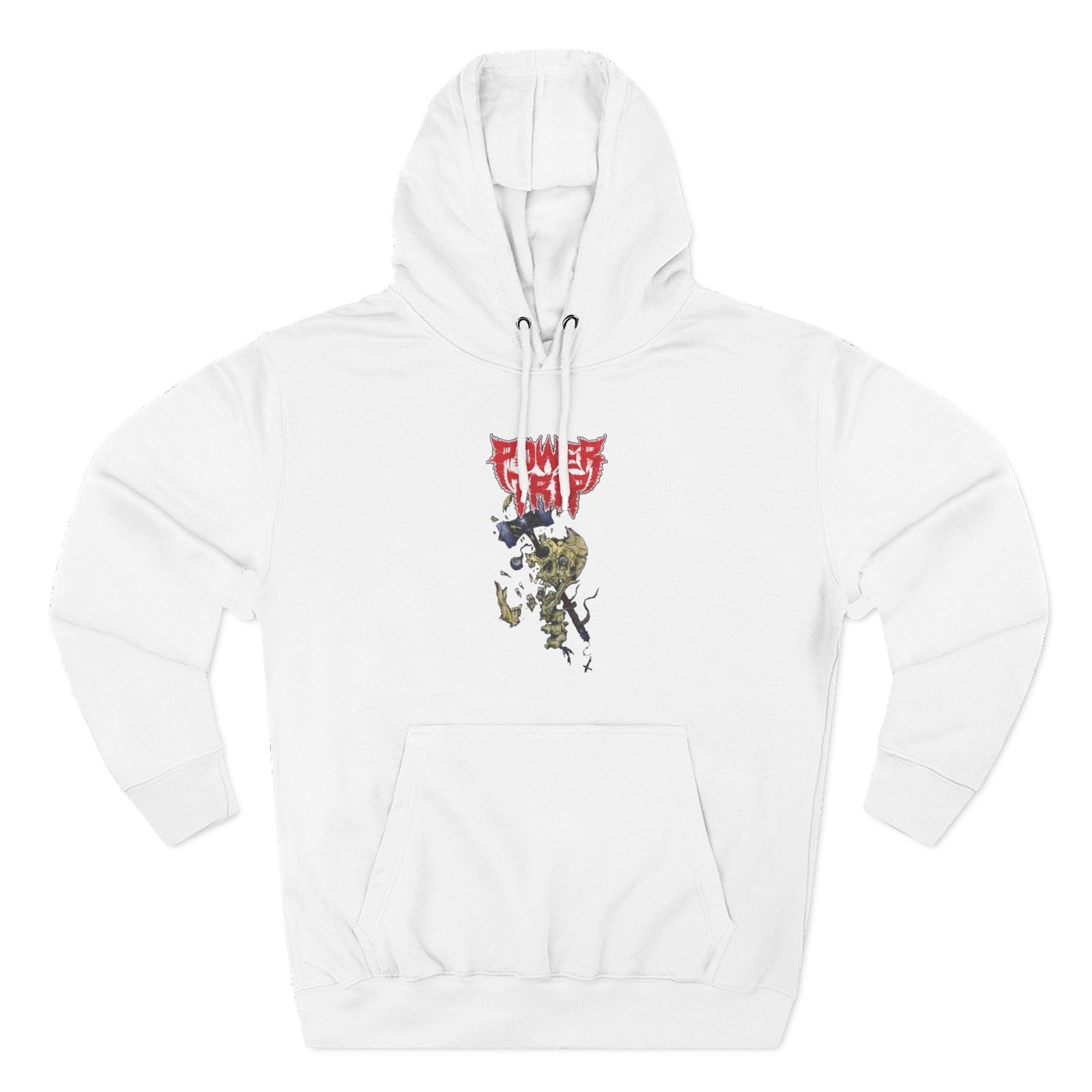 Power Trip Hammer Skull Three-Panel Fleece Hoodie
