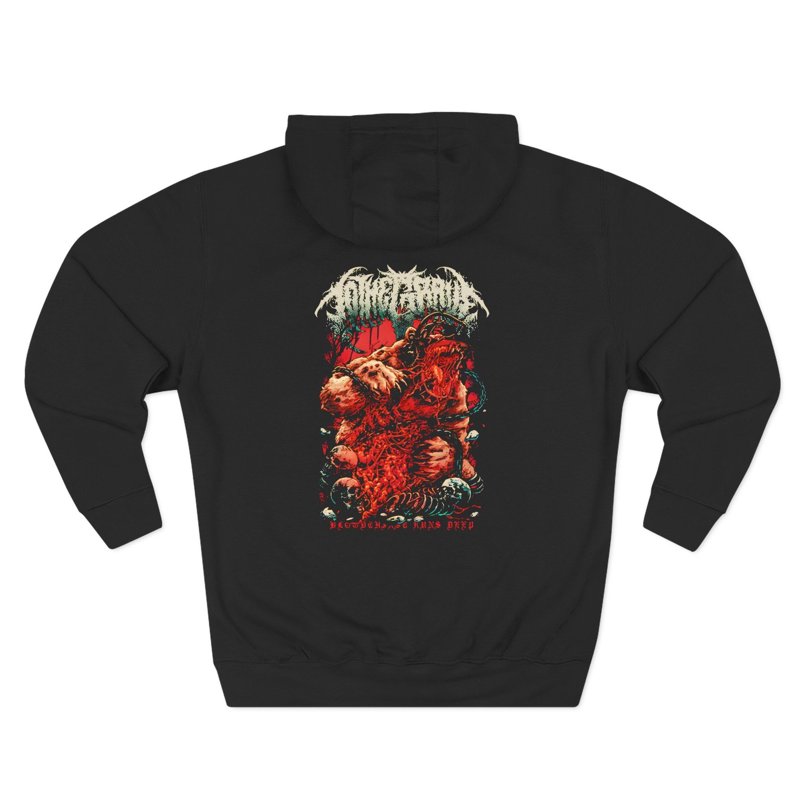 To the Grave Bear Trap Three-Panel Fleece Hoodie