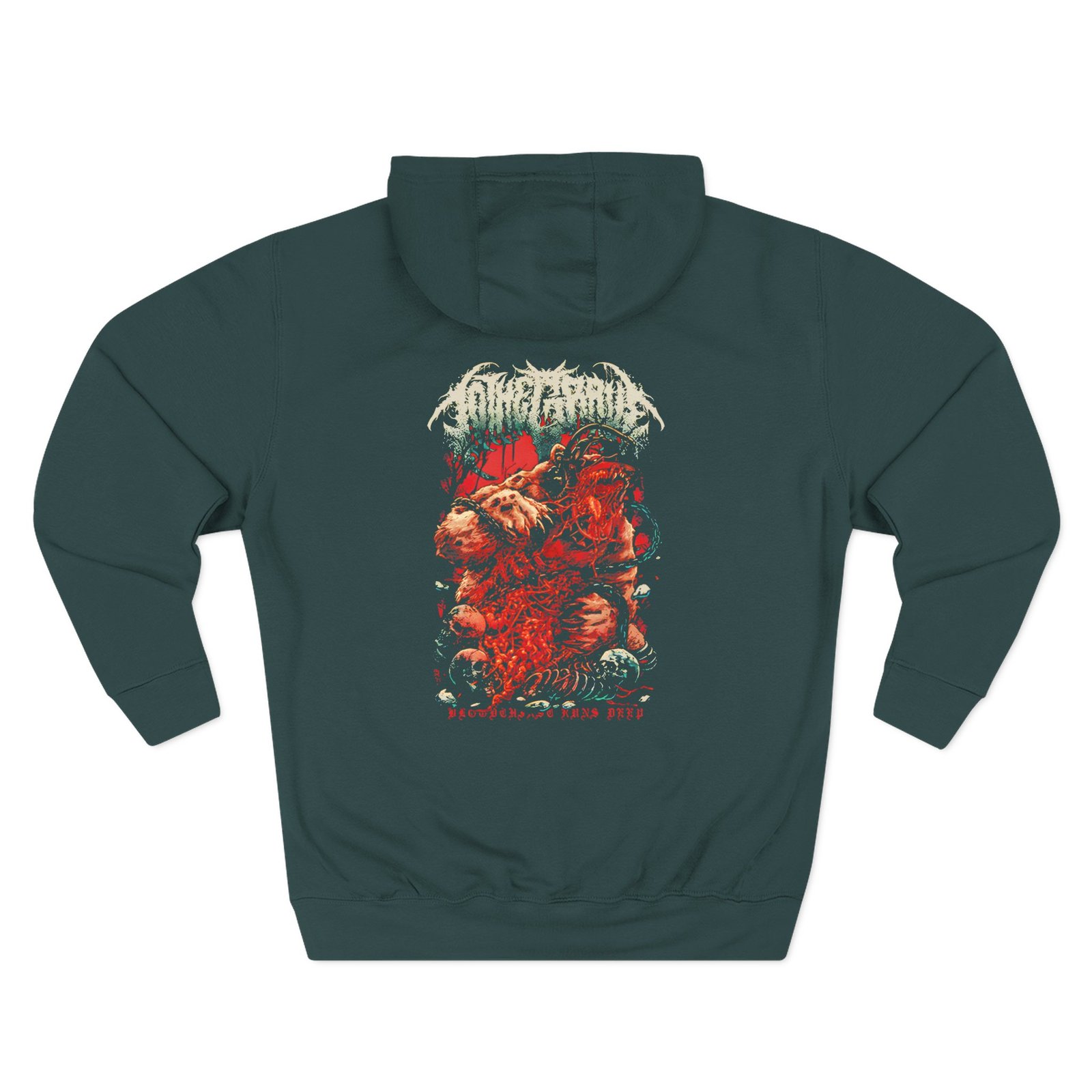 To the Grave Bear Trap Three-Panel Fleece Hoodie