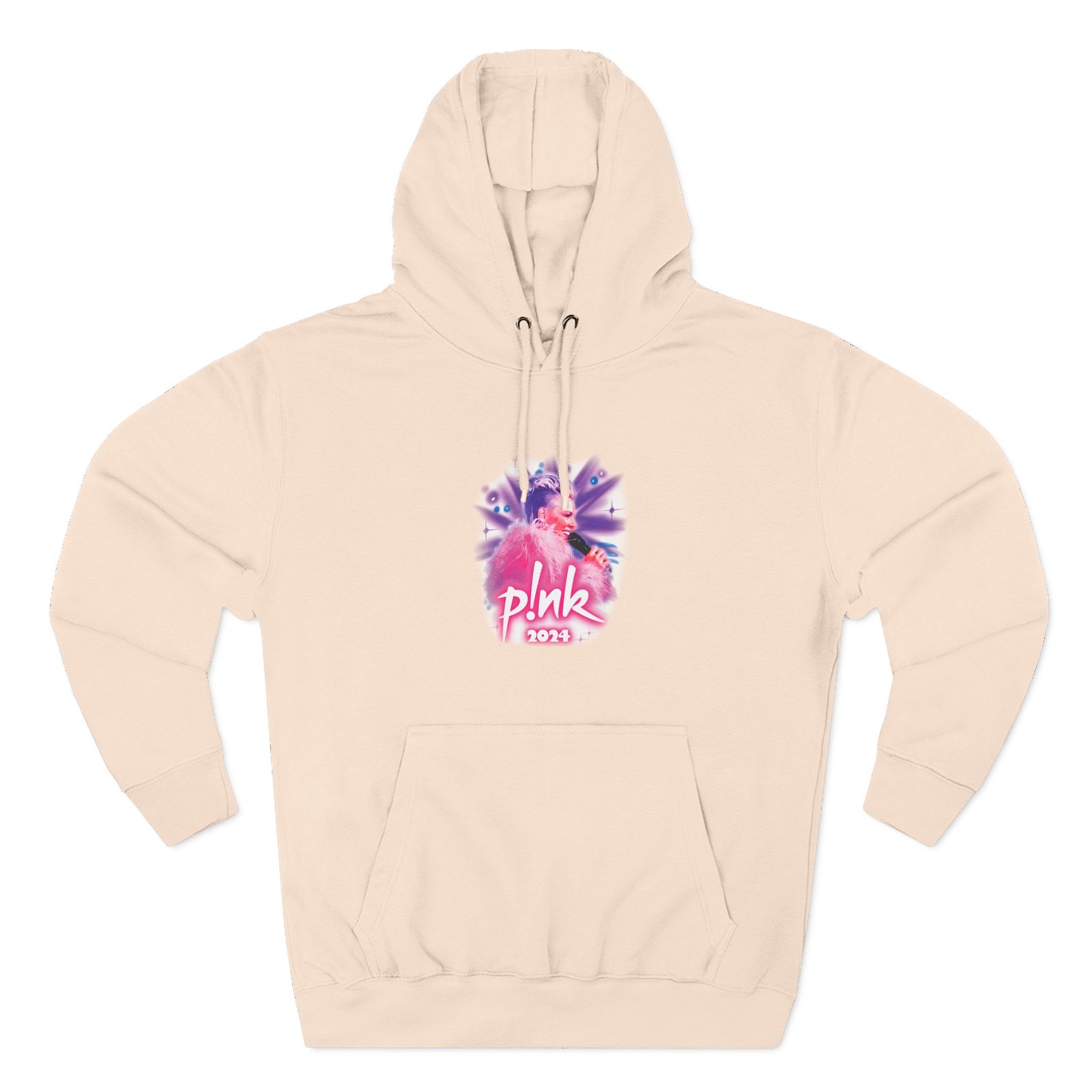 Pink Airbrushed 2024 Three-Panel Fleece Hoodie