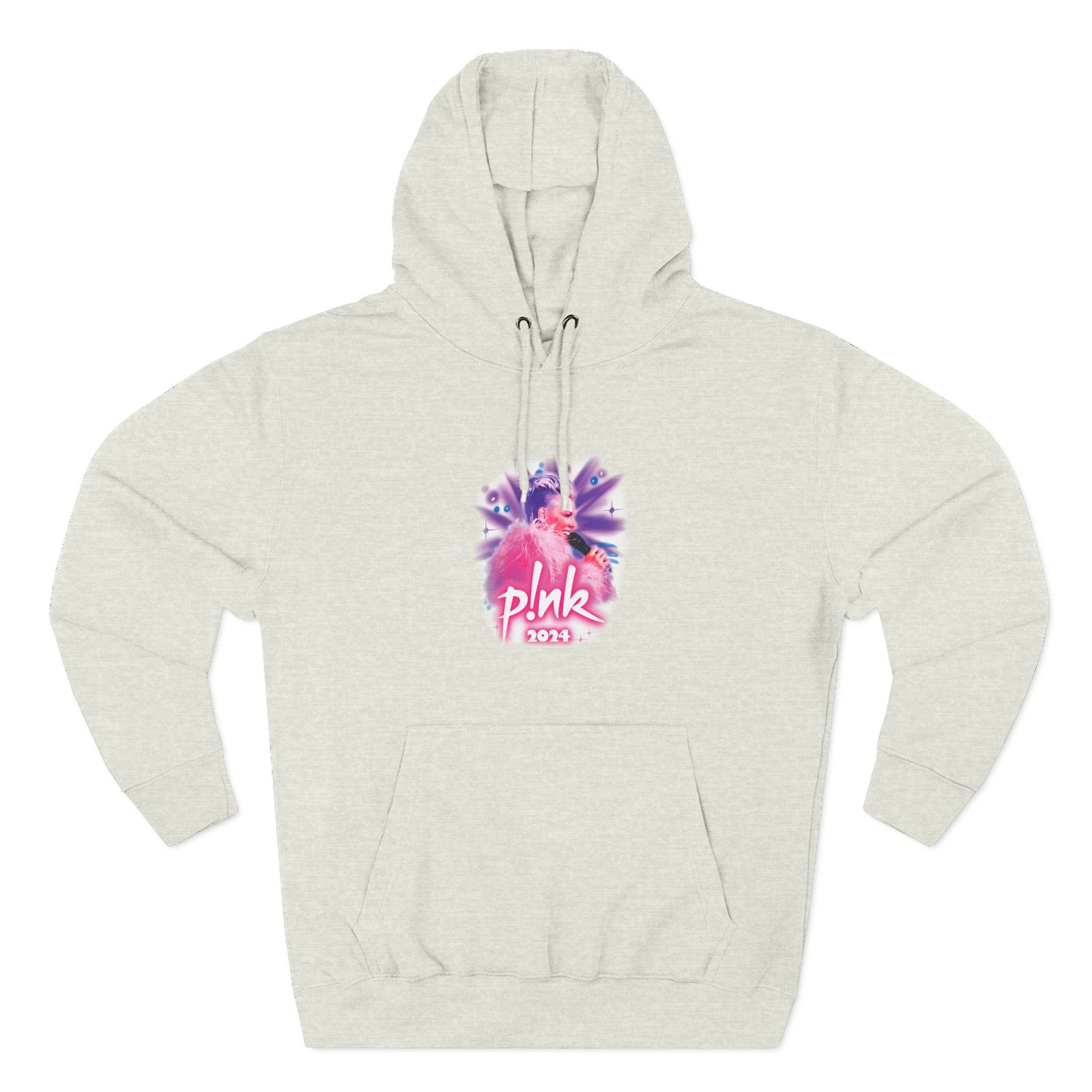 Pink Airbrushed 2024 Three-Panel Fleece Hoodie