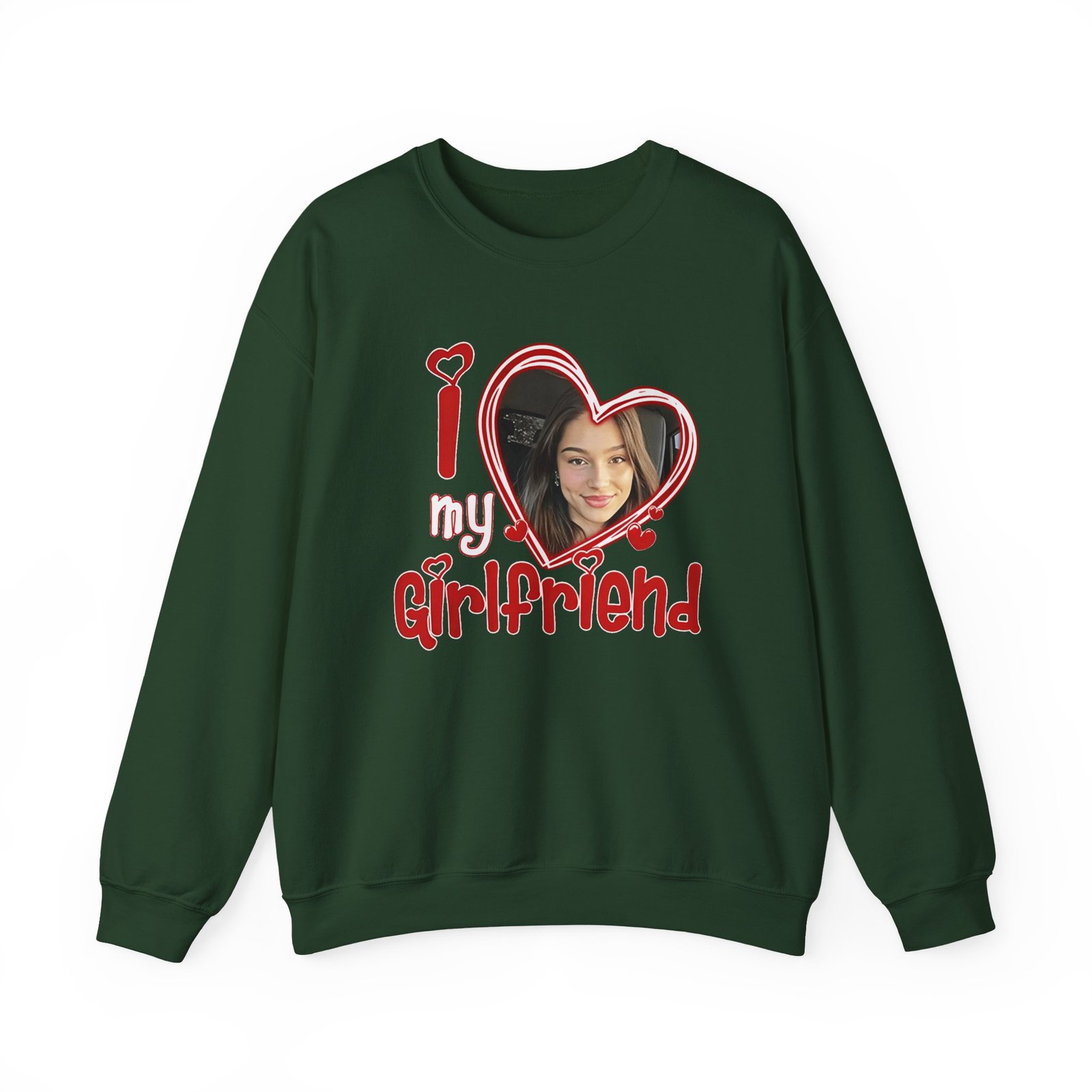 I Love My Girlfriend Custom Photo Unisex Heavy Blend™ Crewneck Sweatshirt