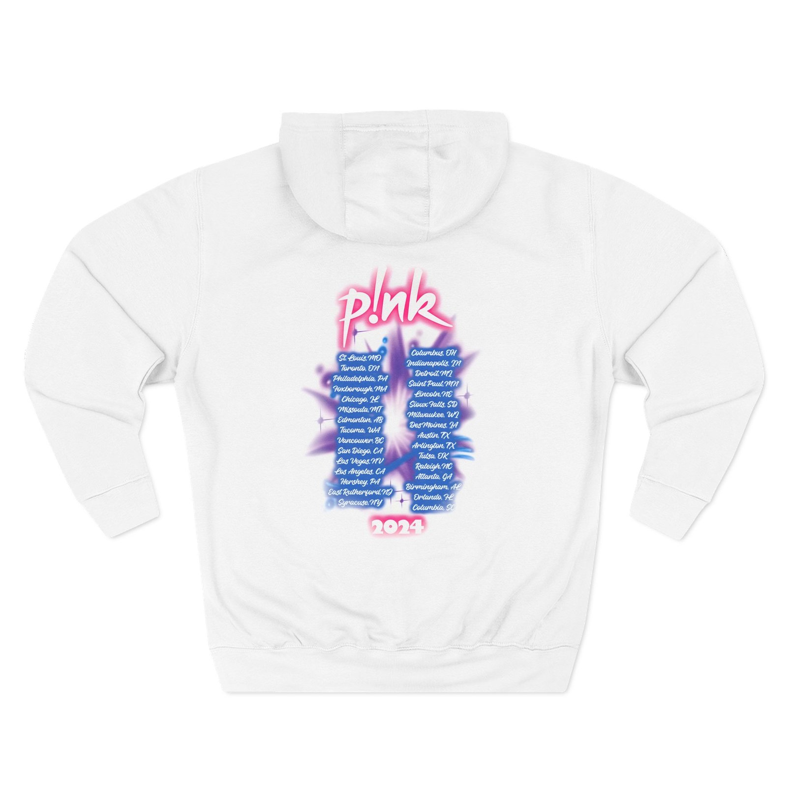 Pink Airbrushed 2024 Three-Panel Fleece Hoodie